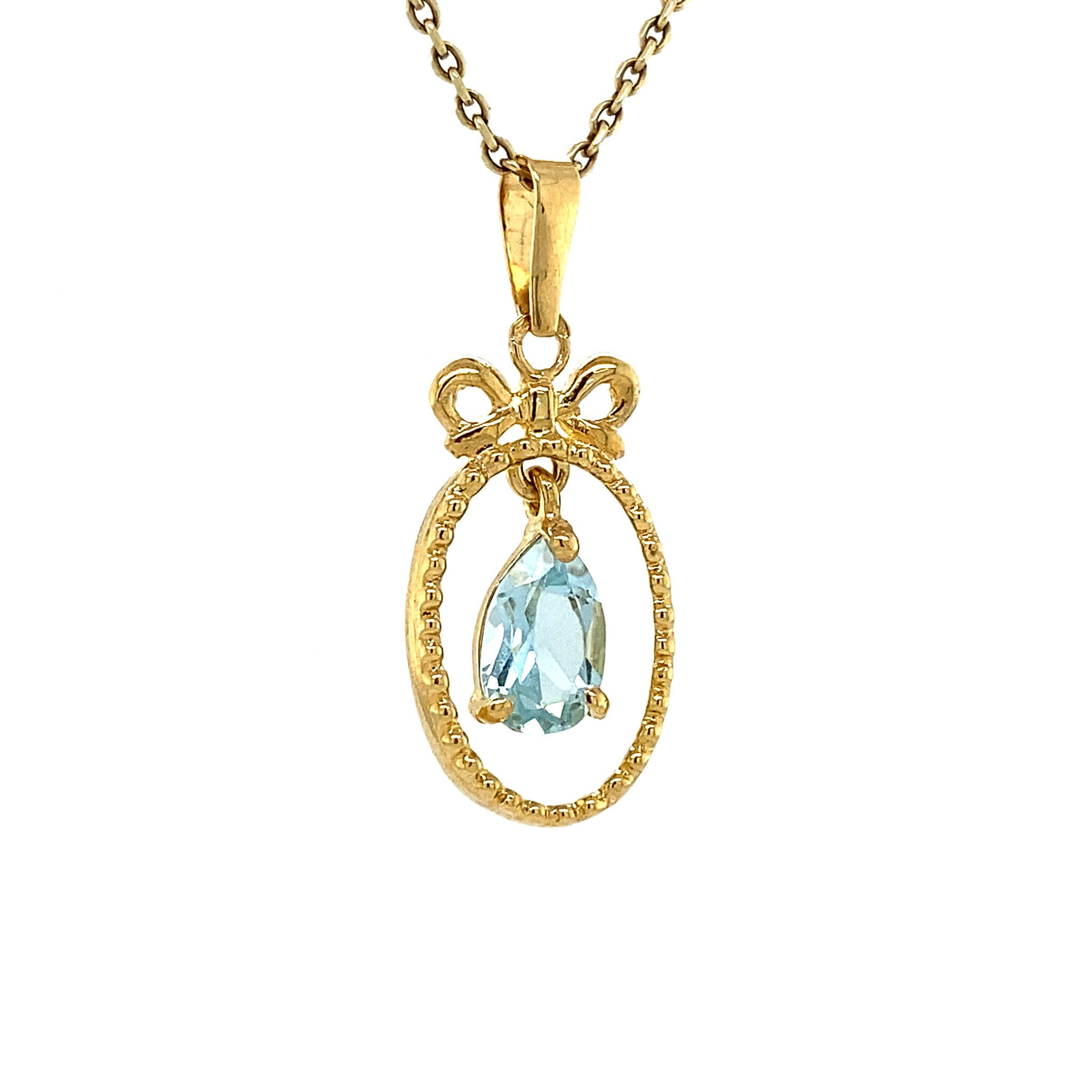 Gouden hanger met topaas 14 krt