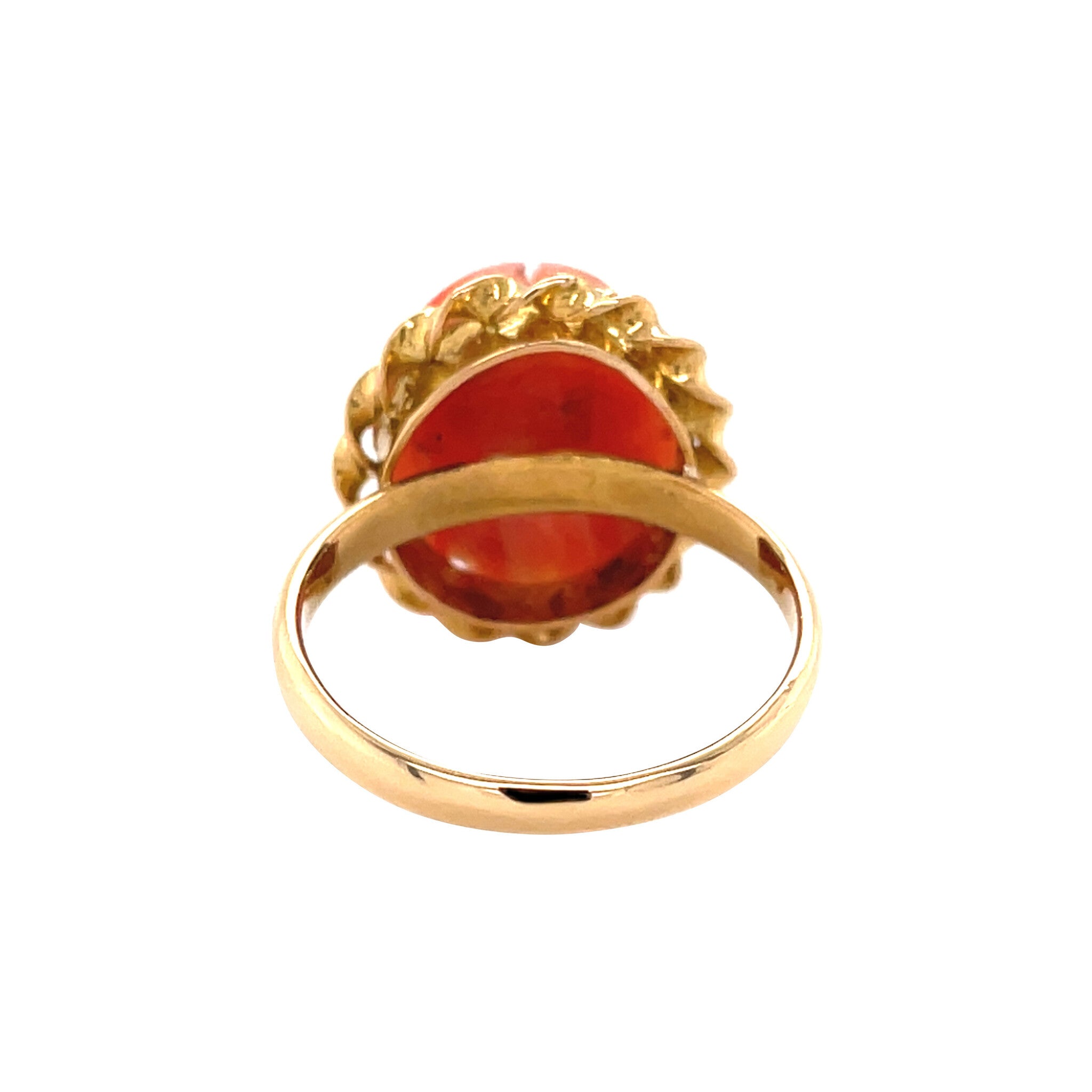 Gouden vintage roos ring met angel skin 20 kt