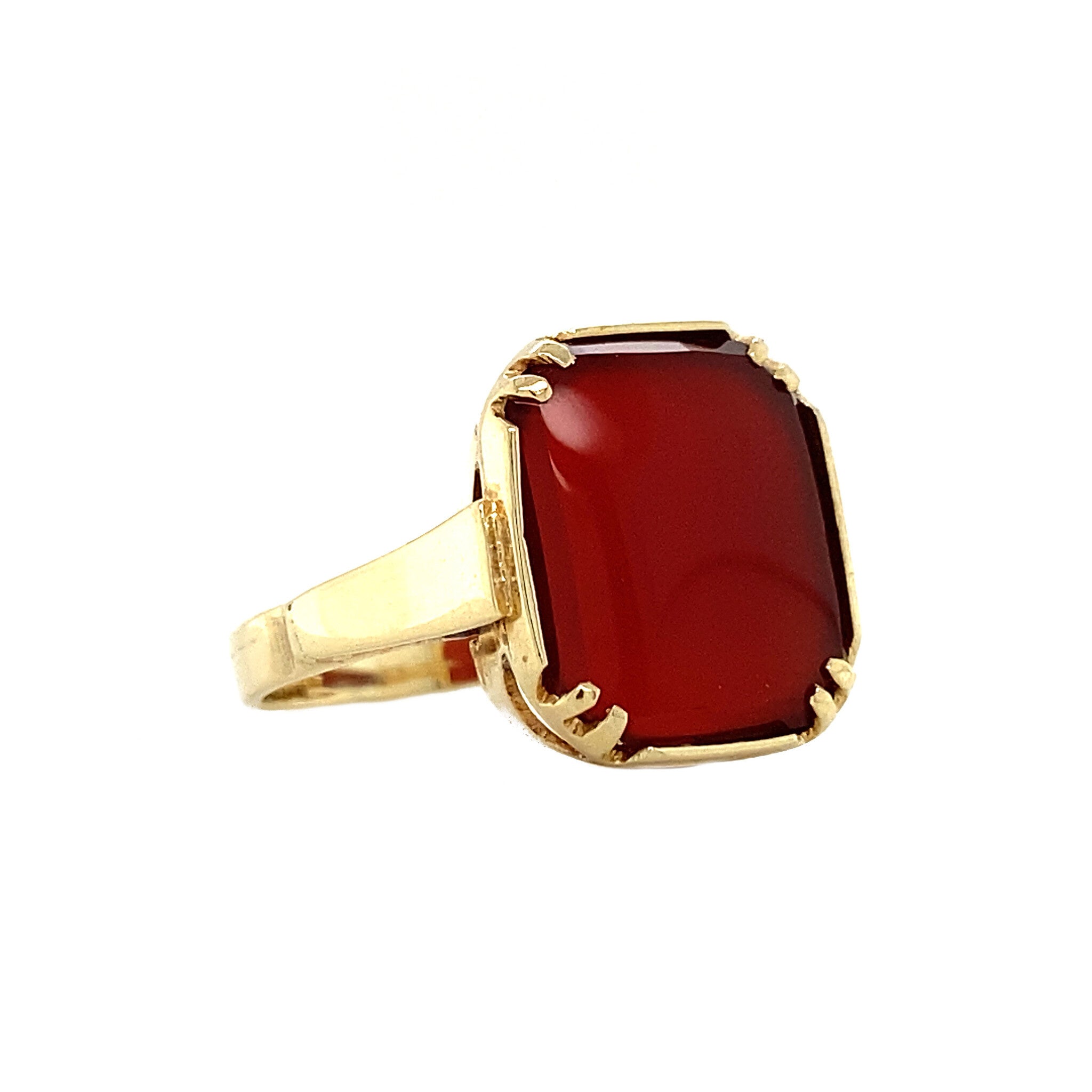 Gouden ring met carneool 14 krt