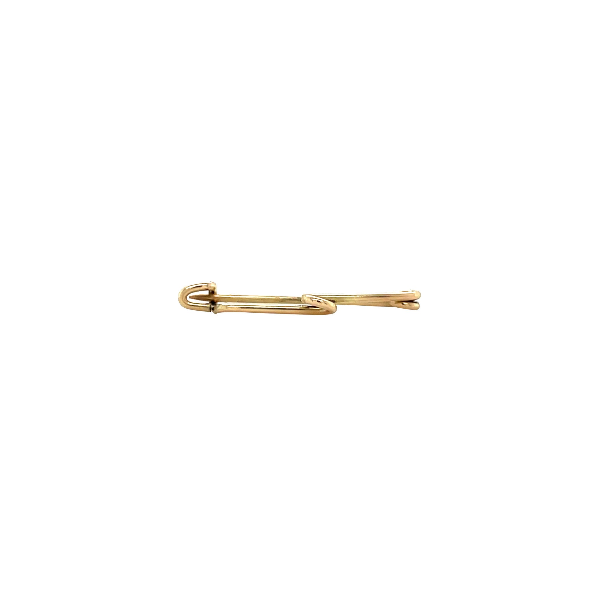 Vintage gold safety-pin brooch 14 kt