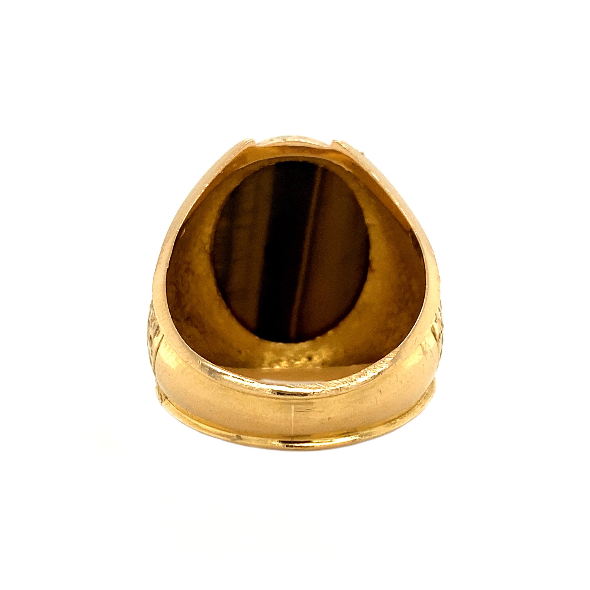 Gouden ring met tijgeroog 20 krt
