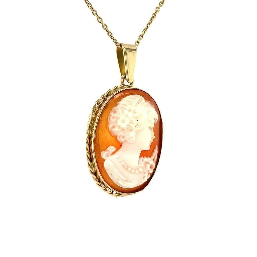 Gouden hanger met camee 14 krt