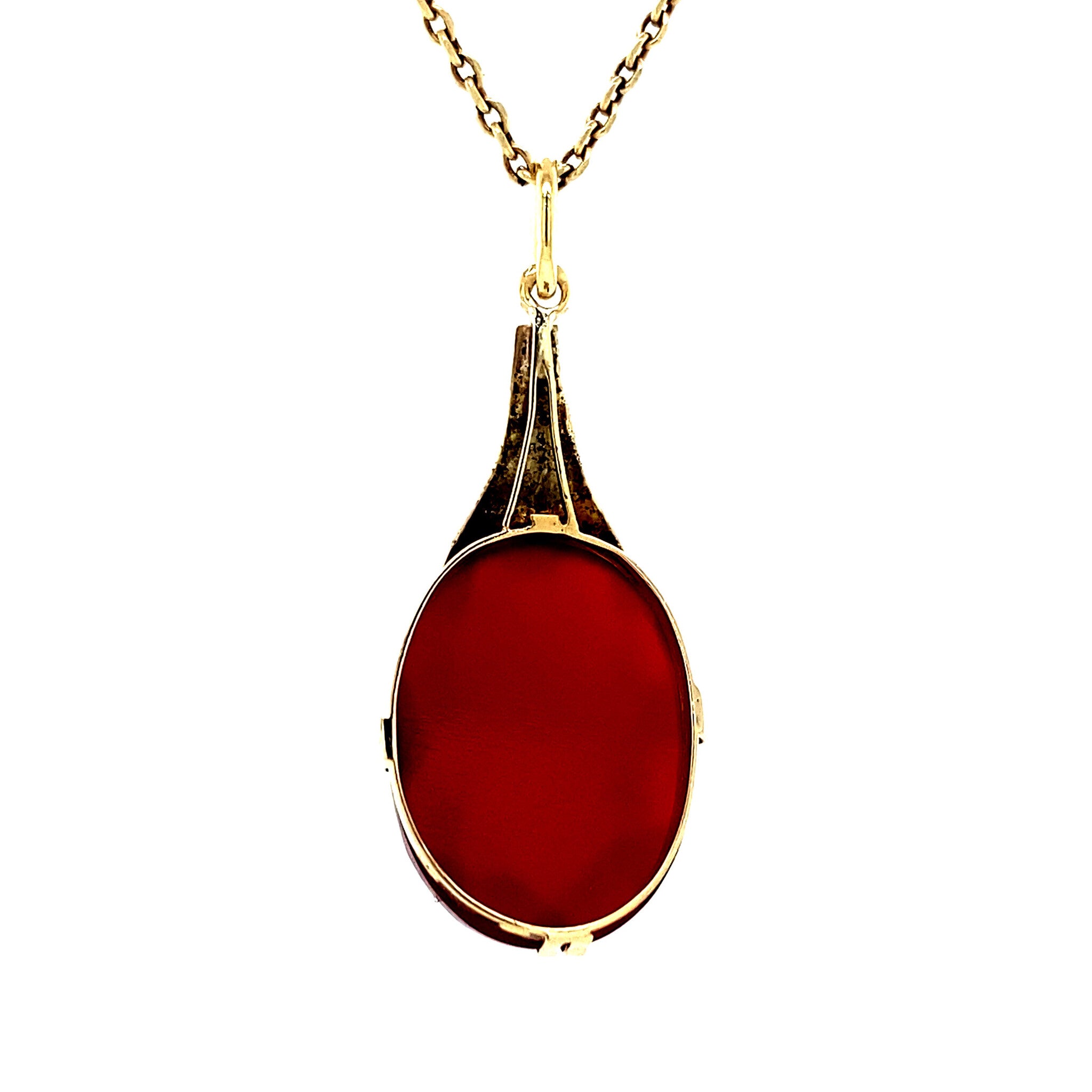 Gold pendant with carnelian 14 kt