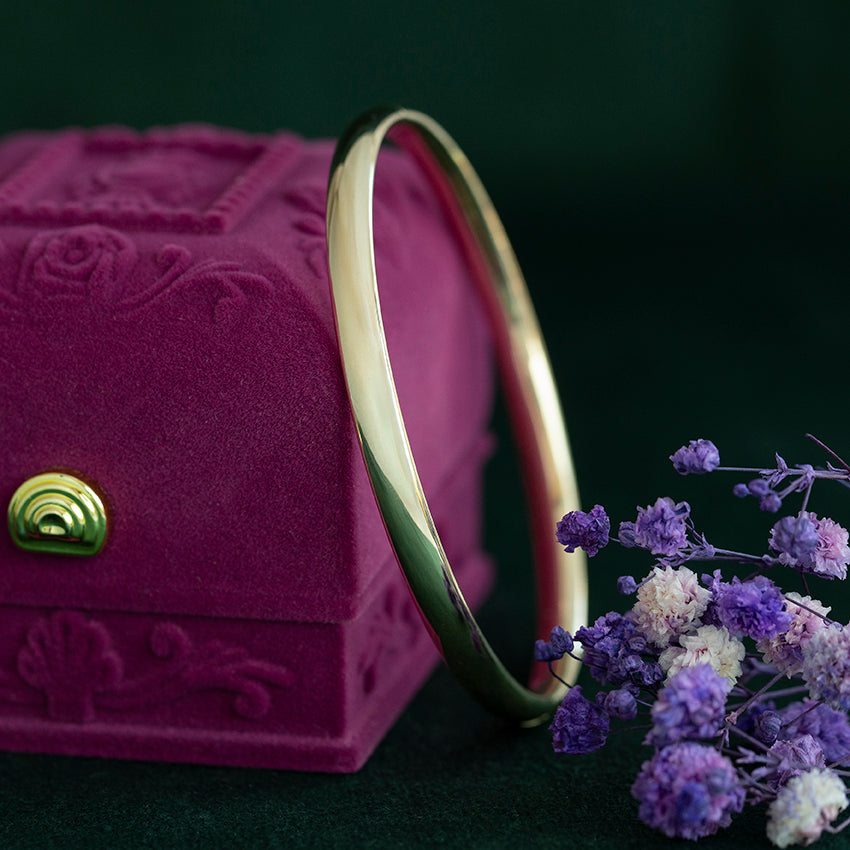 Gouden gladde bangle 14 kt