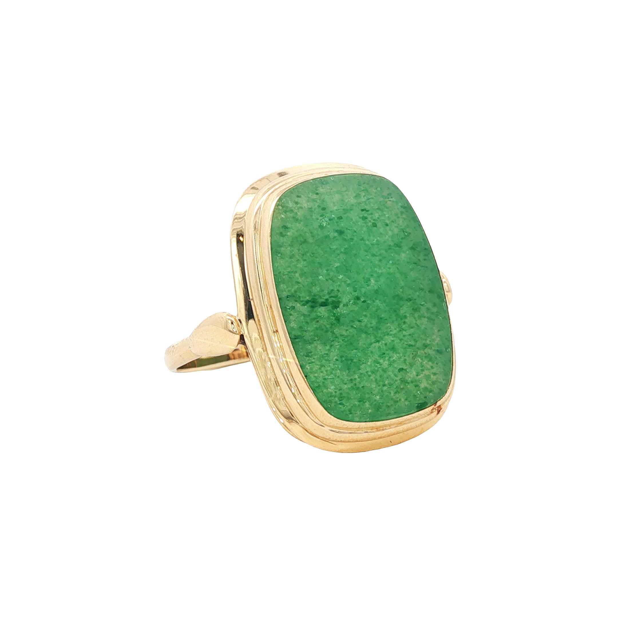 Gouden vintage ring met aventurijn kwarts 14 kt
