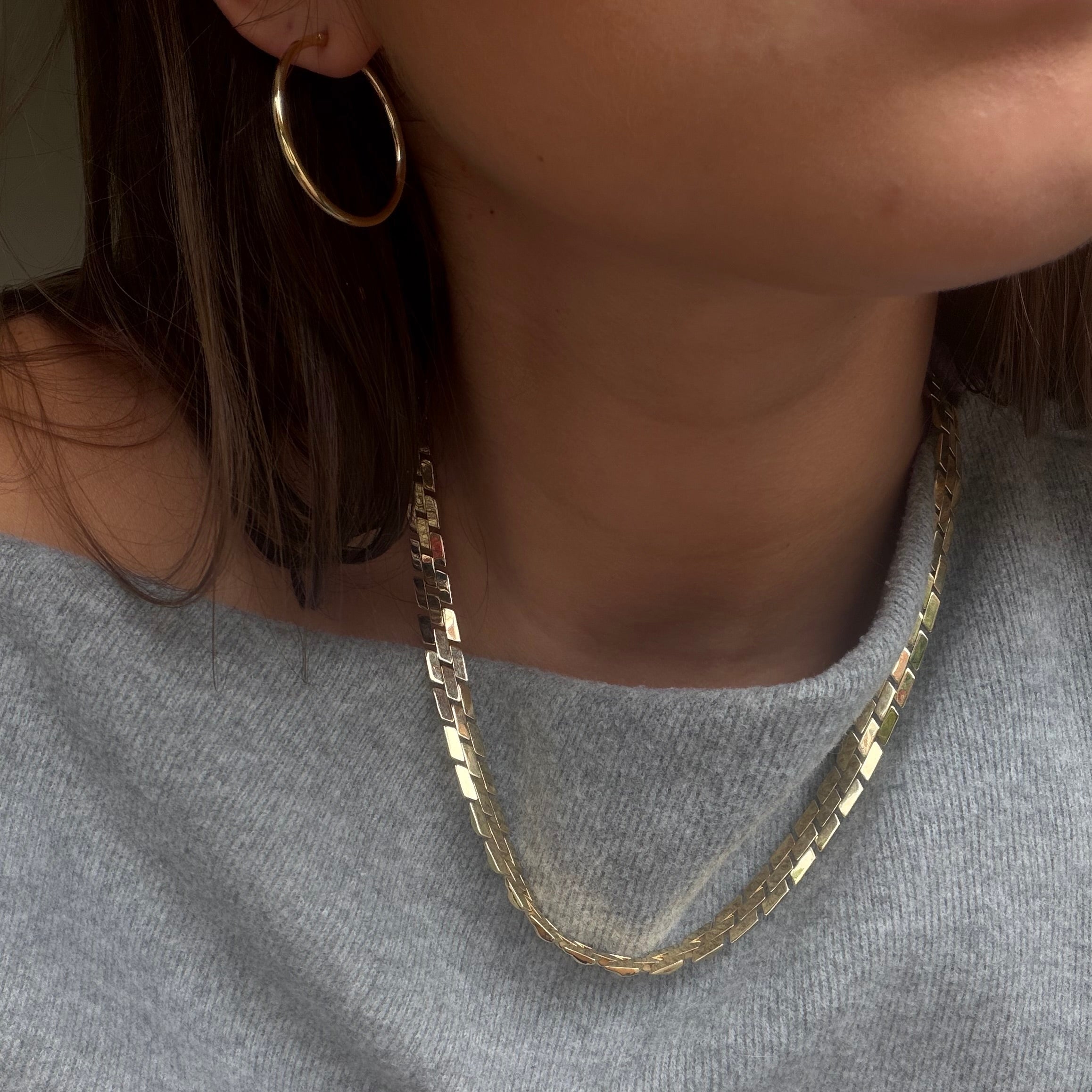 Gouden vintage gladde oorringen 14 kt