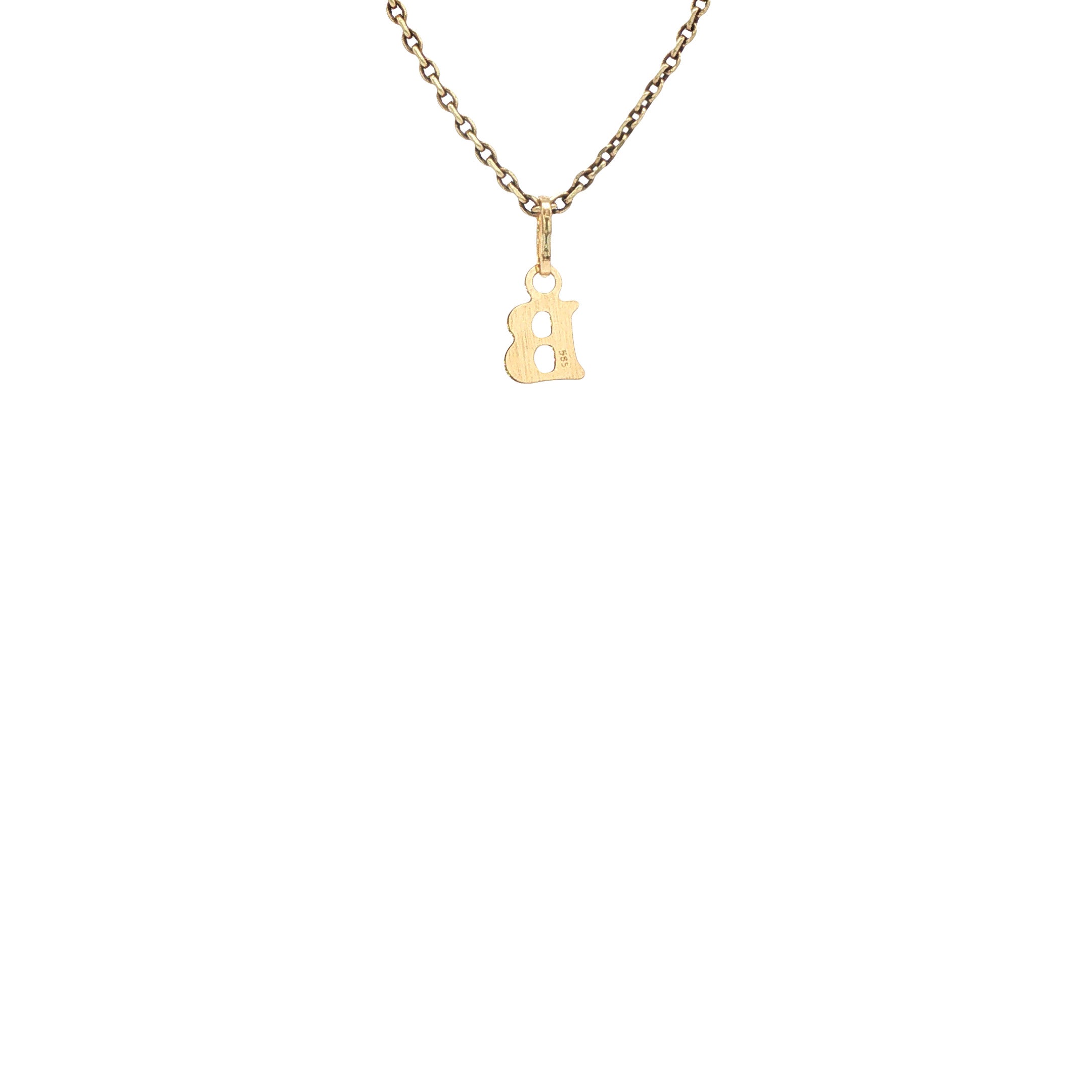 Gouden vintage letter B hanger 14 kt