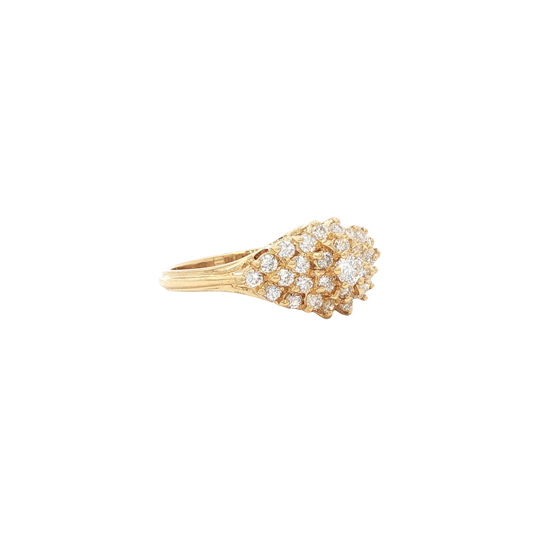 Gouden vintage ring met diamant 18 kt