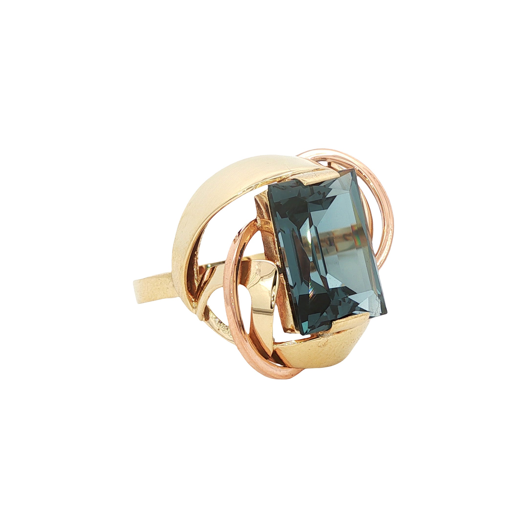 Gouden vintage ring met spinel 14 kt