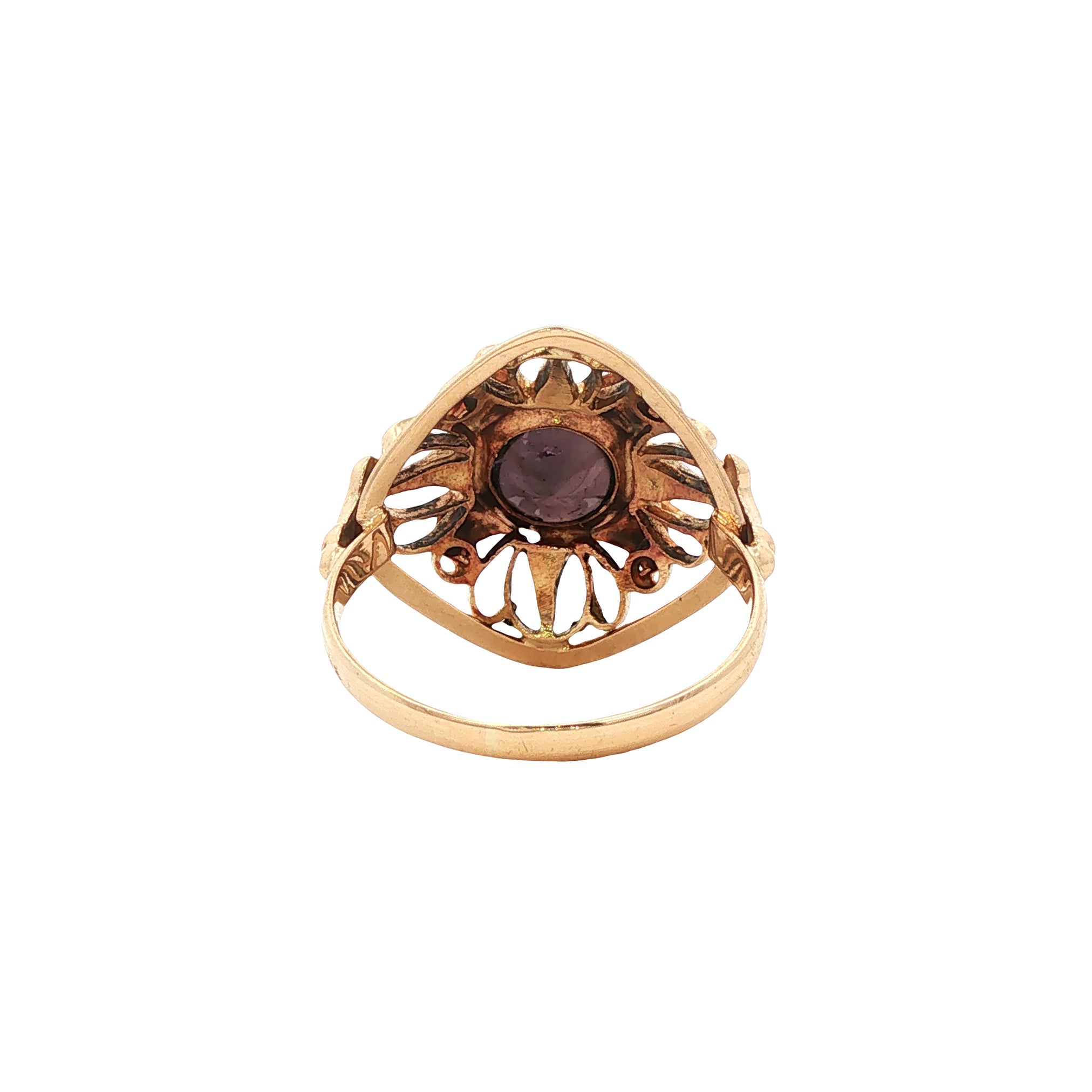 14 kt gold vintage ring with tourmaline