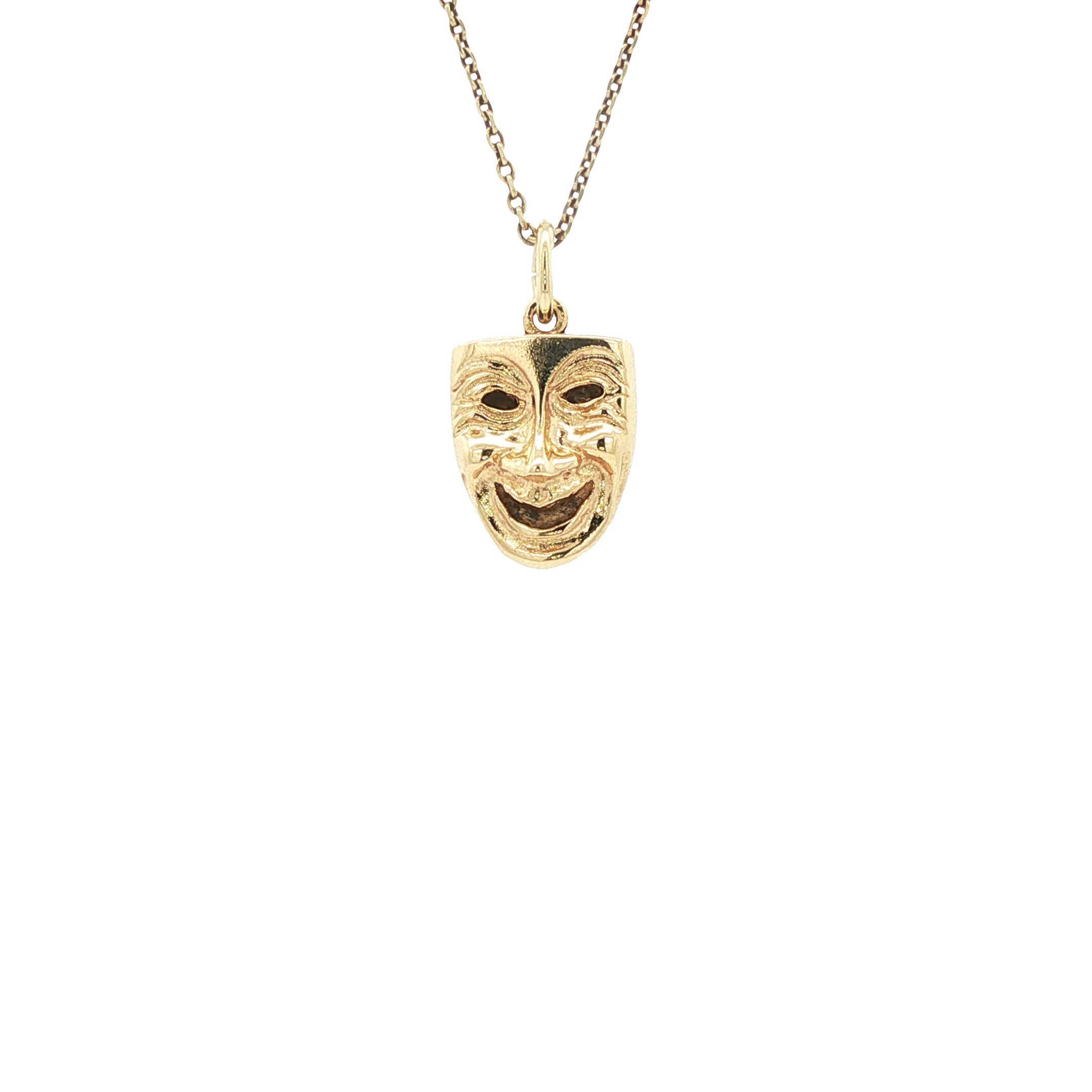 Vintage mask pendant 8 kt