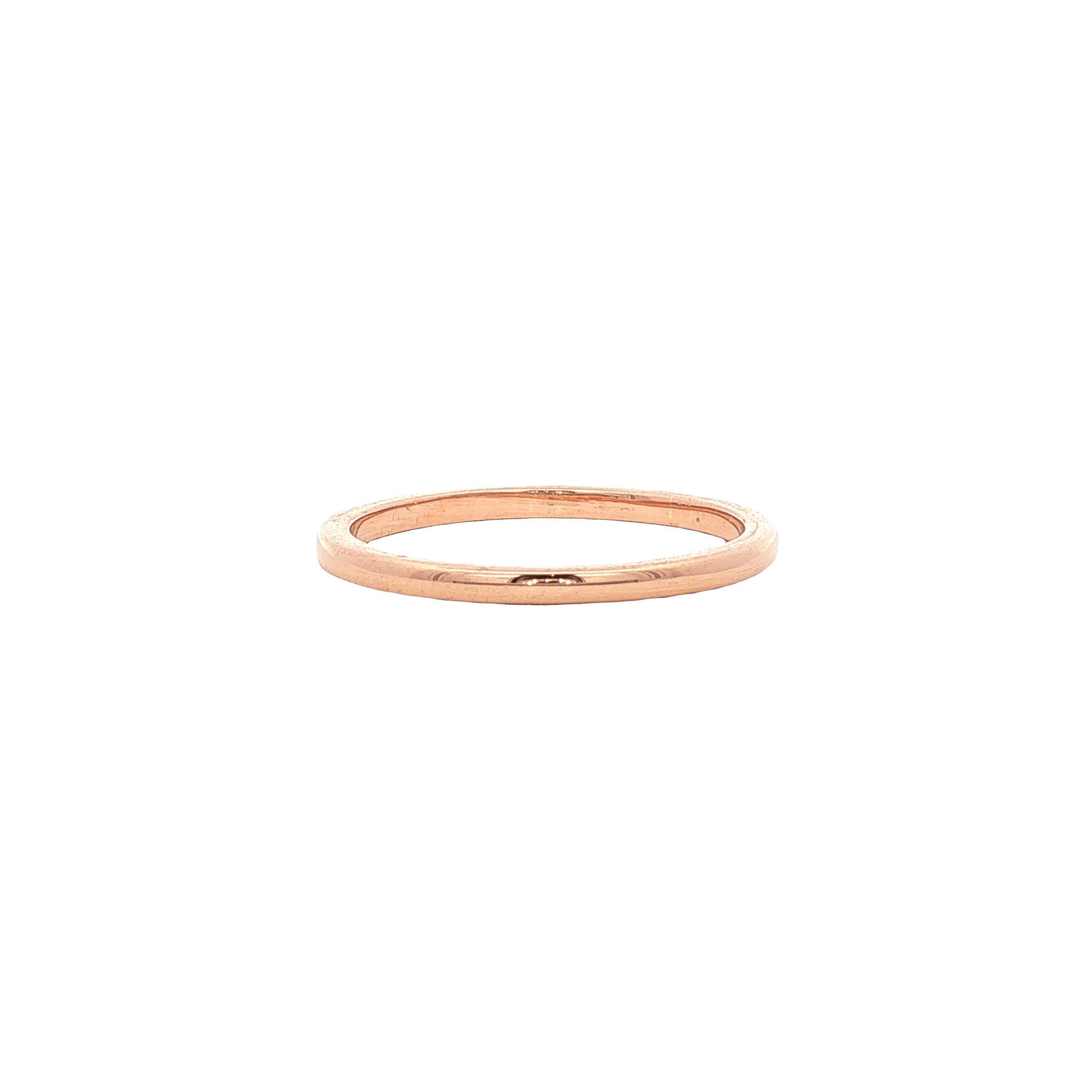 Roségouden gladde ring 14 kt