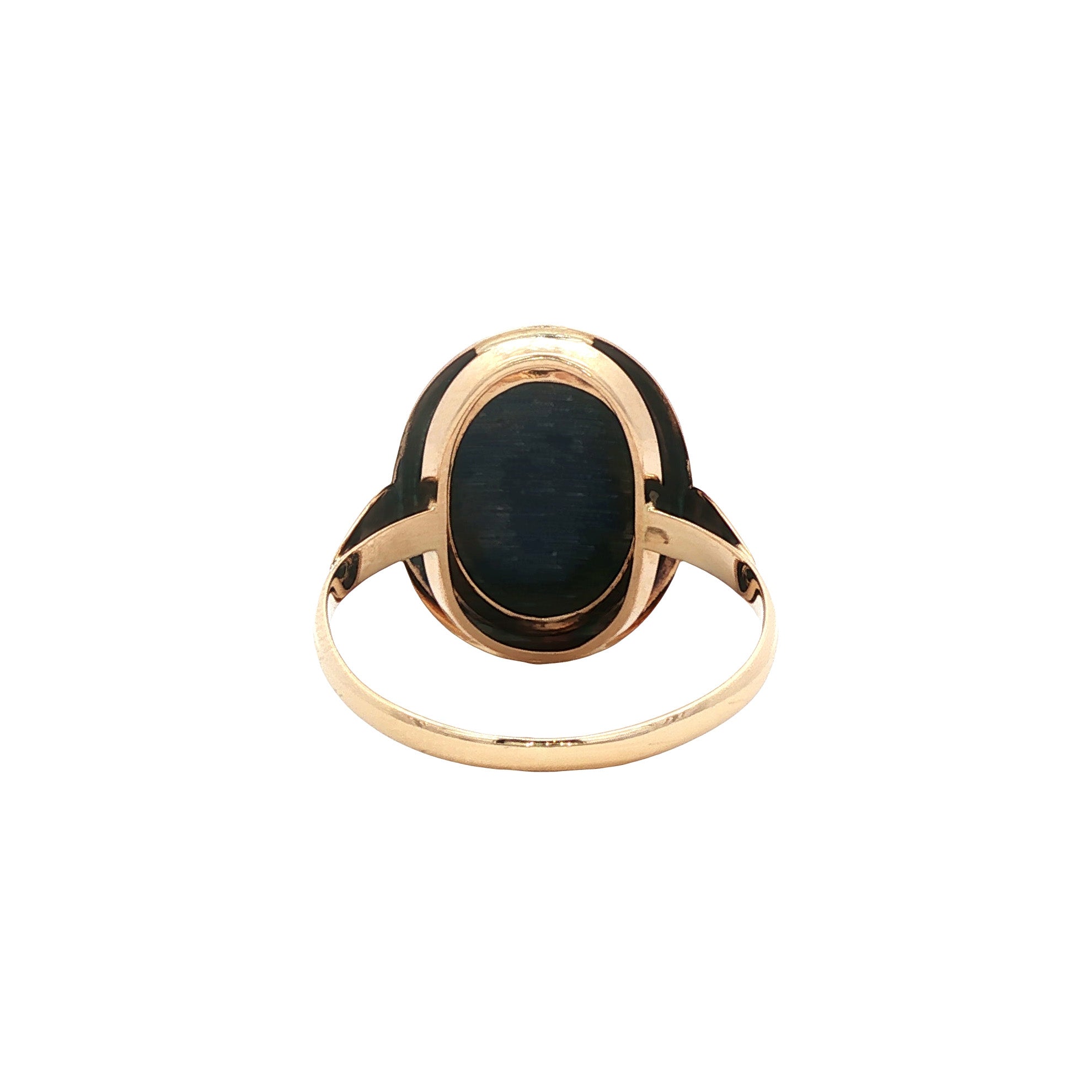 Gouden vintage ring met lapis lazuli 14 kt