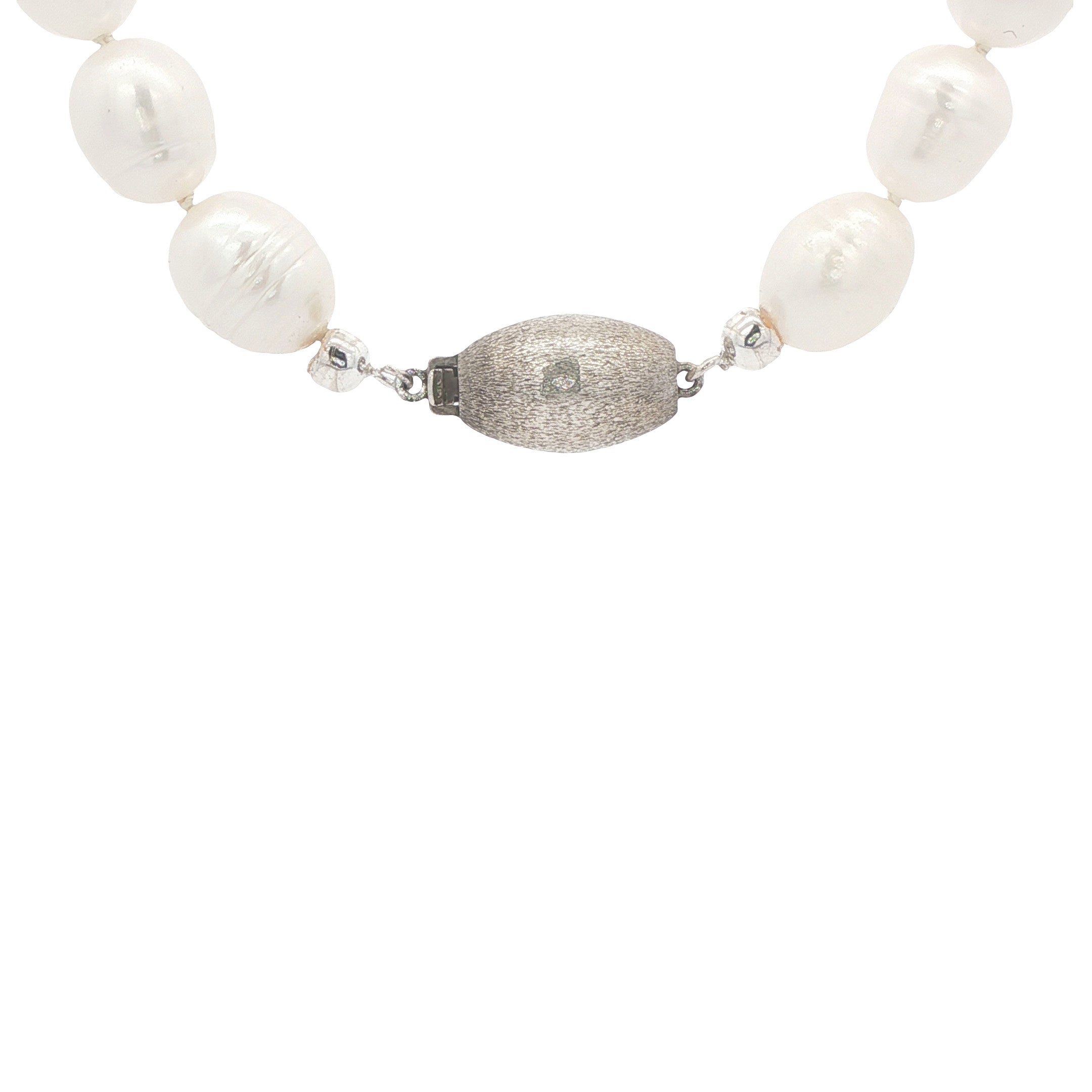 Vintage parel en kwarts collier met zilveren sluiting 835