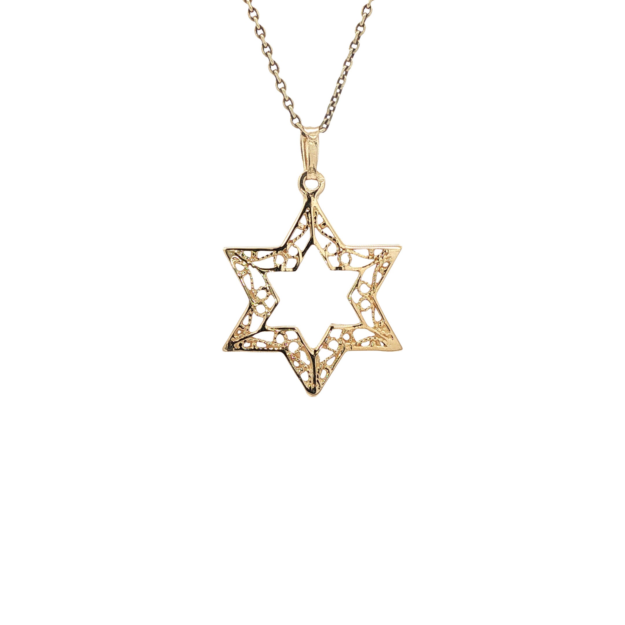 14 kt gold vintage star pendant