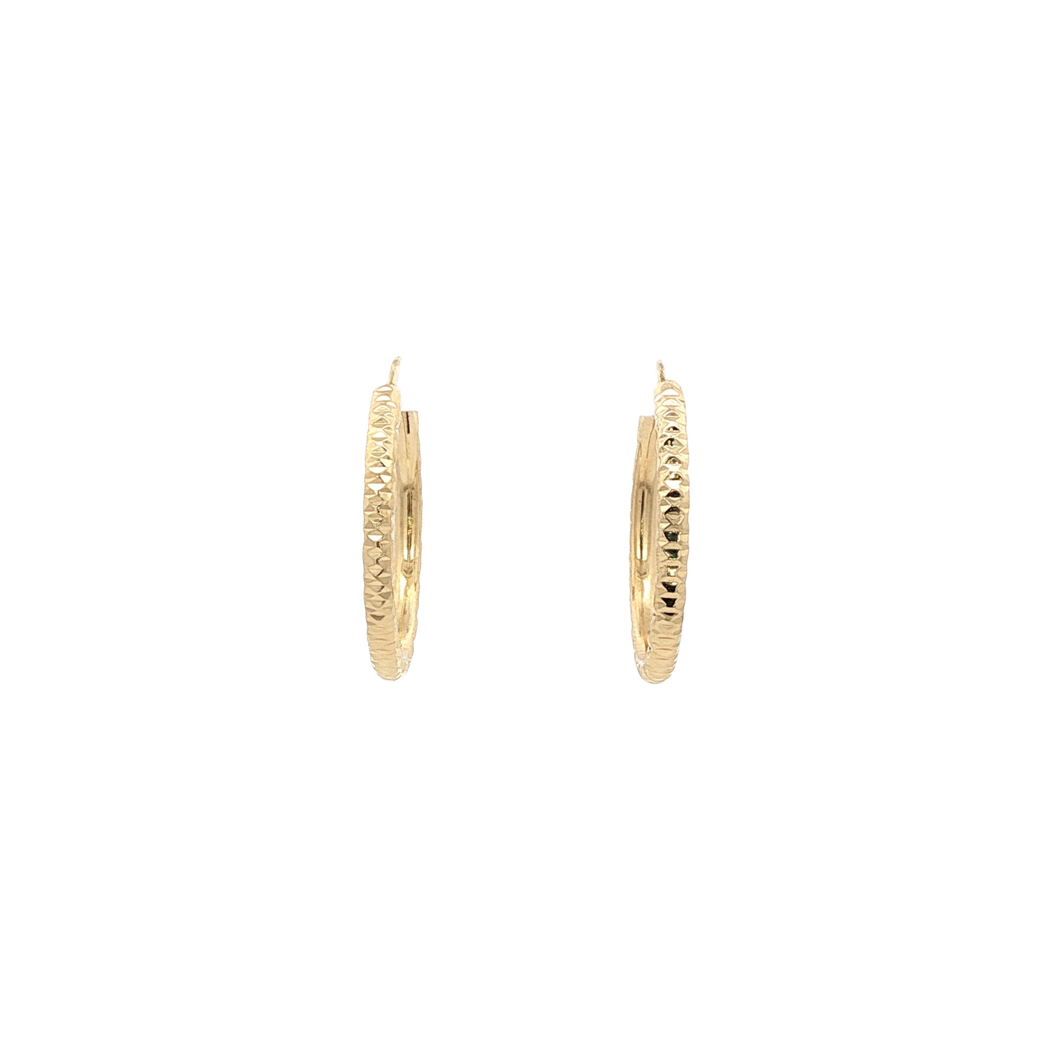 14 kt gold fantasy hoop earrings