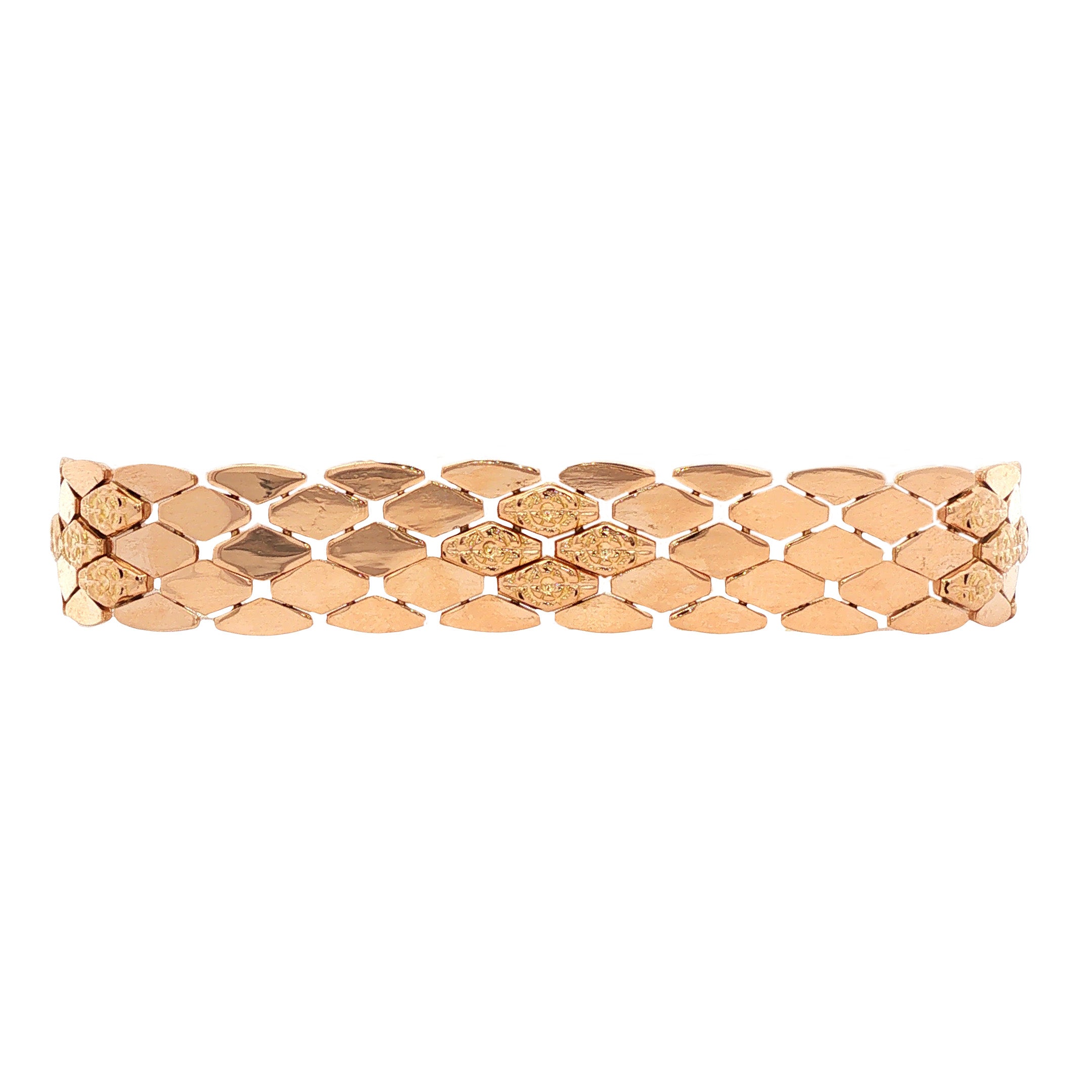 Roségouden vintage fantasie armband 18 kt