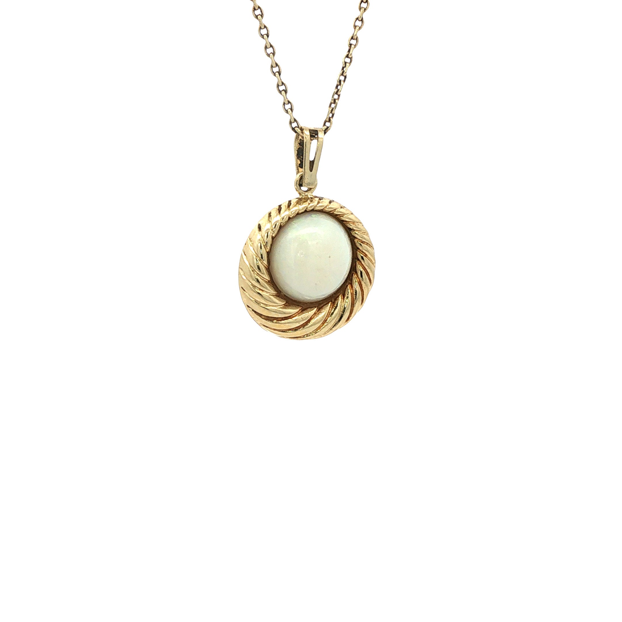 Gouden vintage hanger met opaal 14 kt