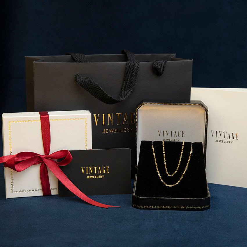Witgouden vintage anker collier 14 kt