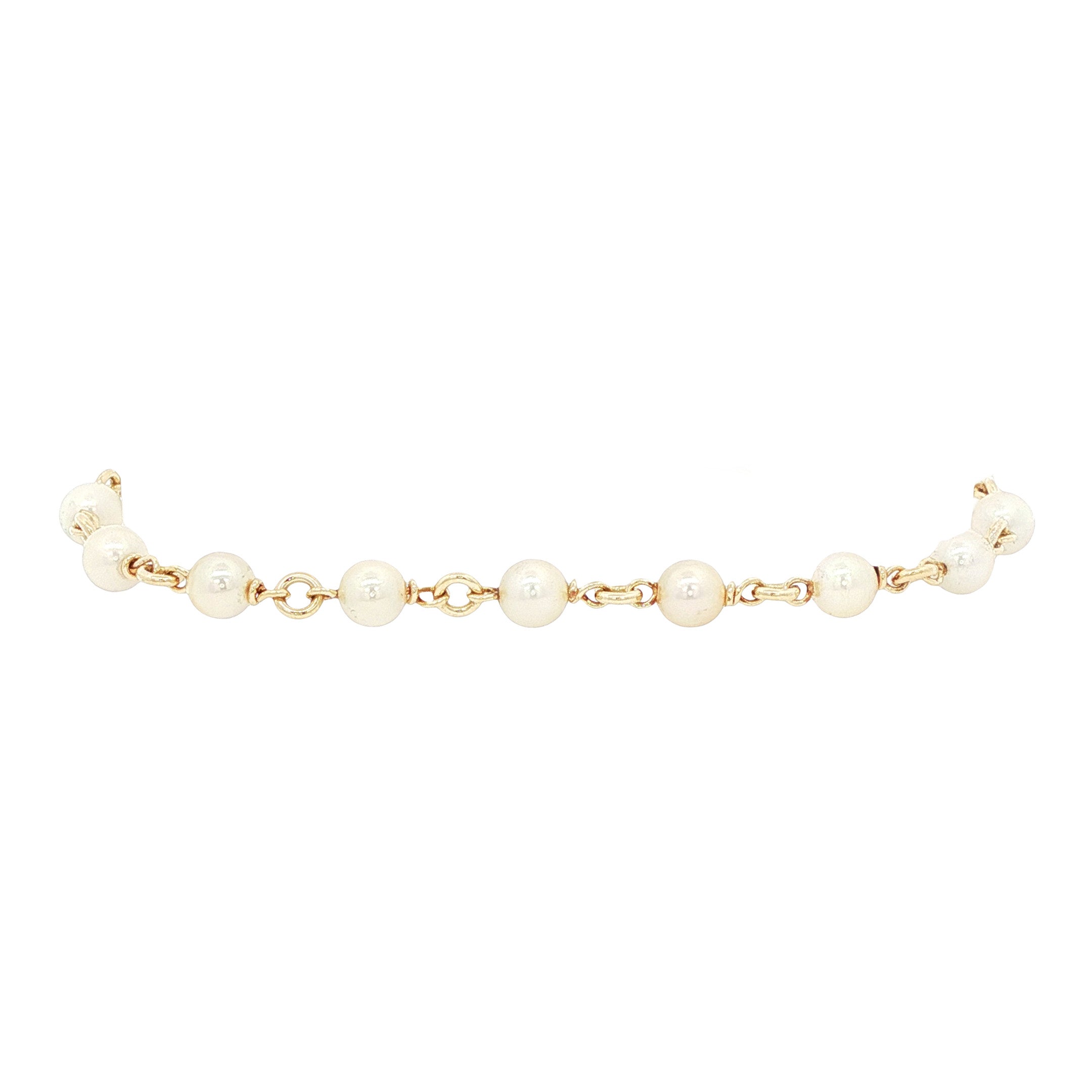 Gouden vintage armband met parel 14 kt