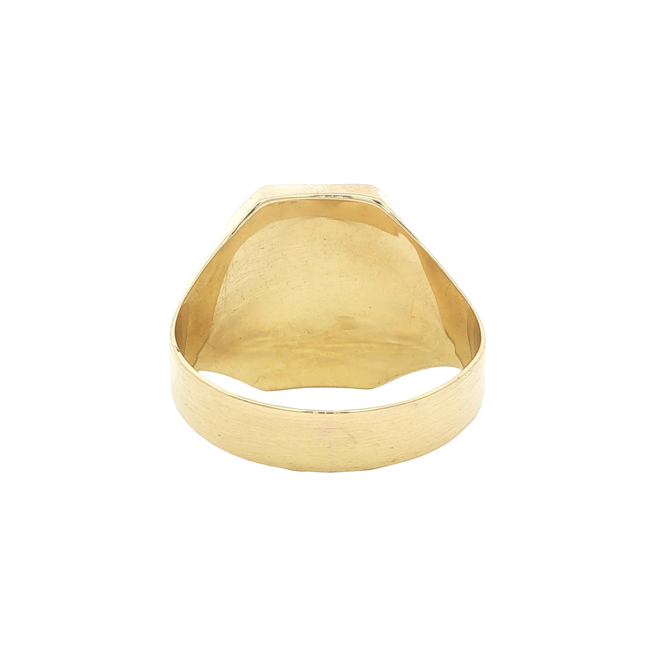 Gouden vintage zegelring met onyx en kleursteen 14 kt