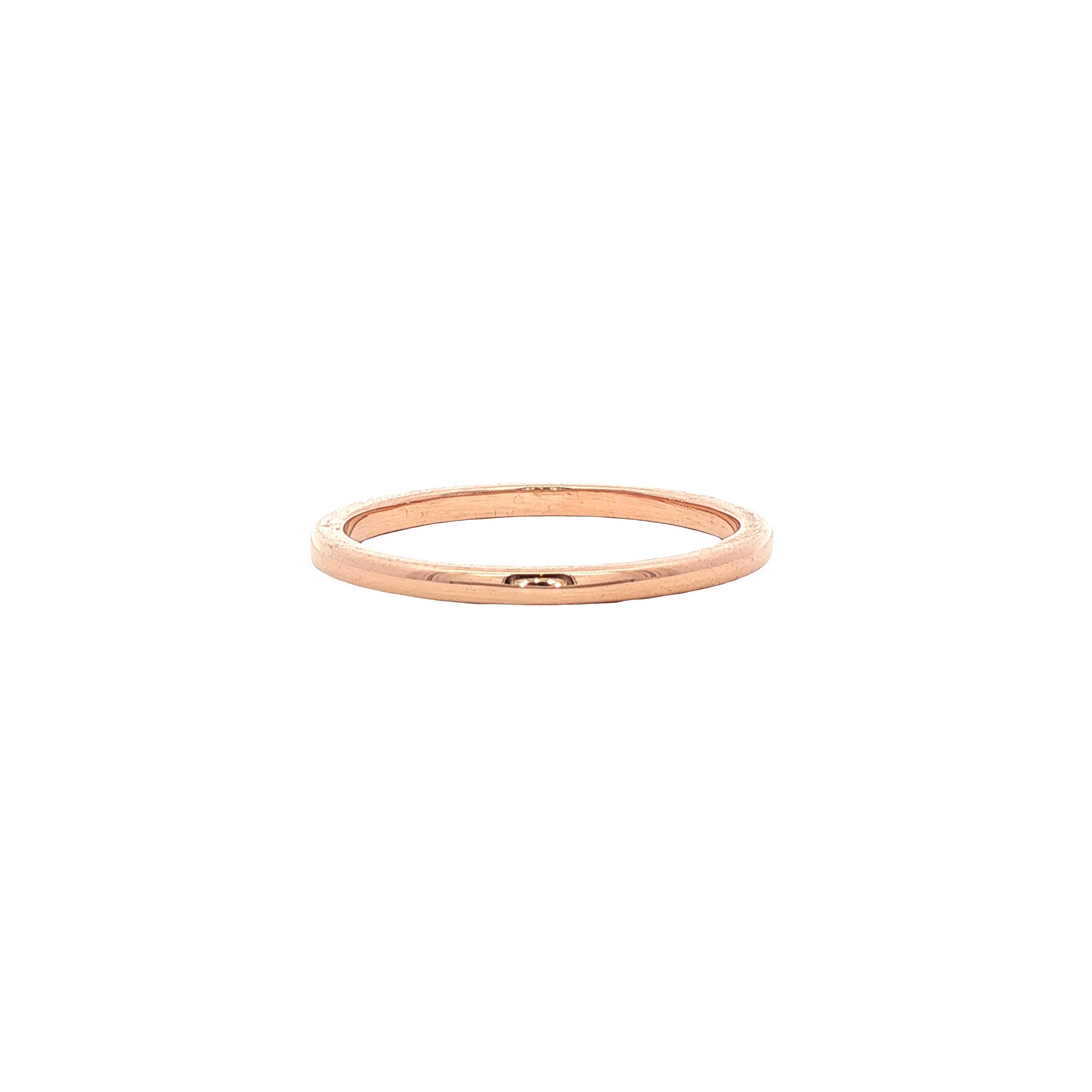Roségouden gladde ring 14 kt