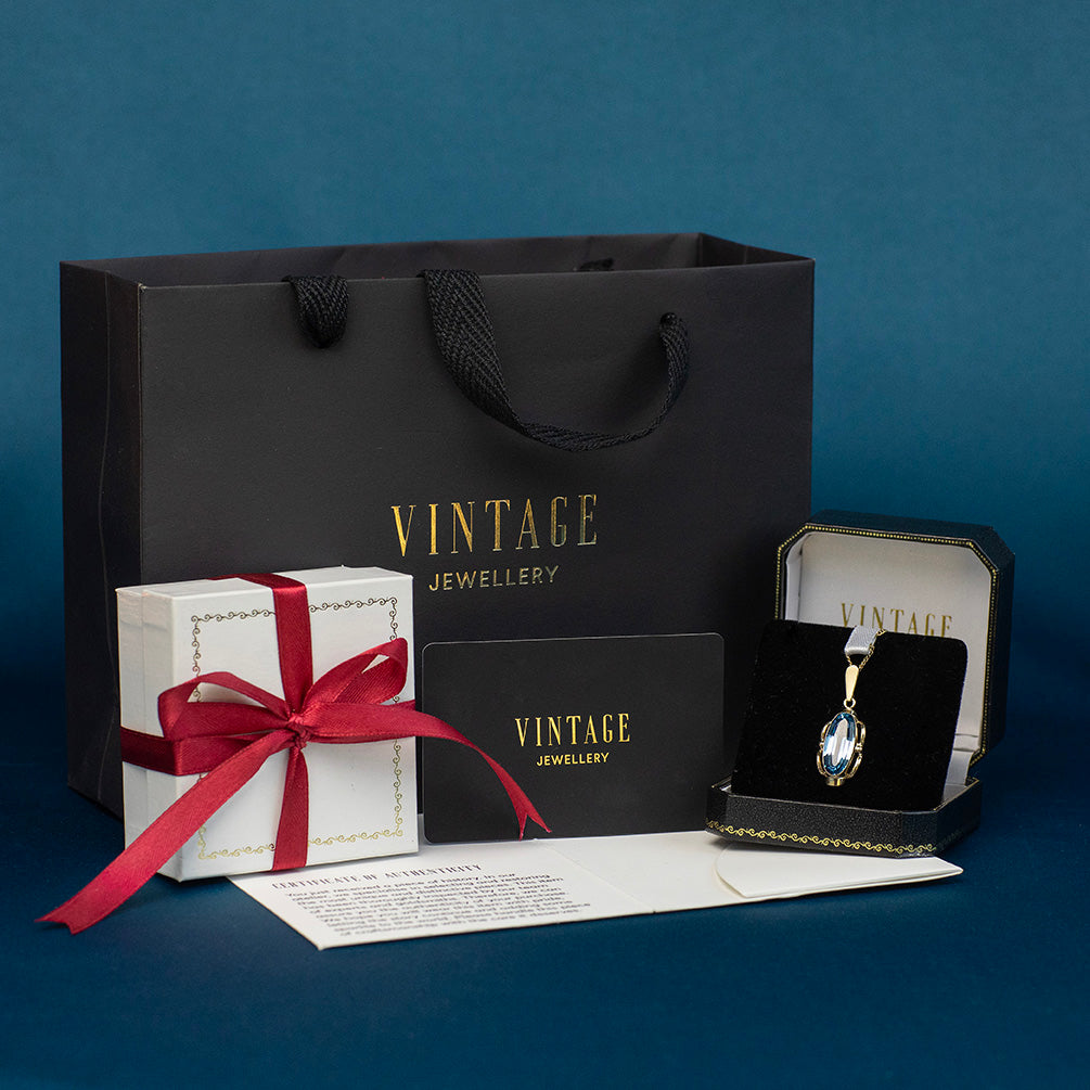 Gouden vintage hanger met rozenkwarts 14 kt