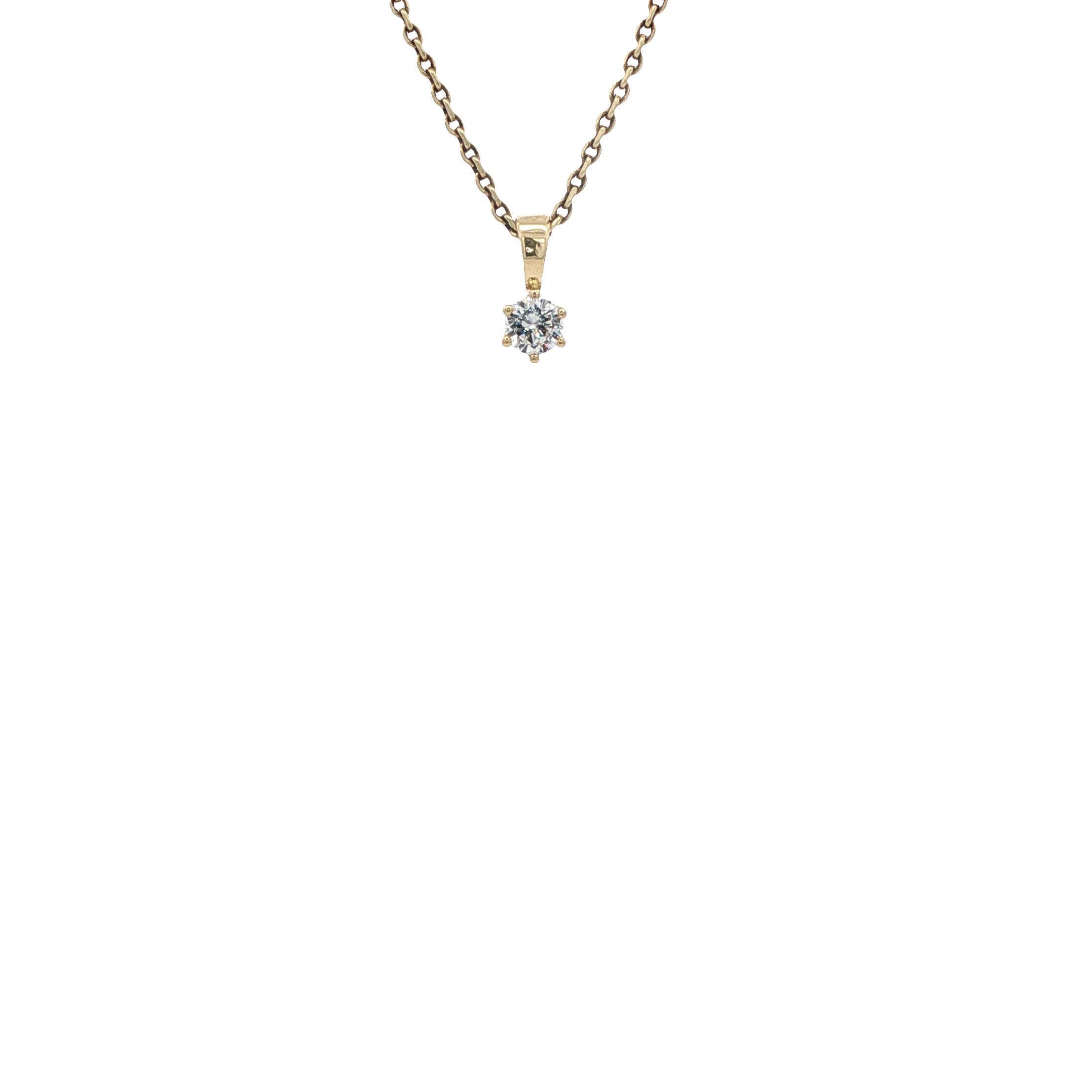 Vintage 14 kt gold pendant with cubic zirconia