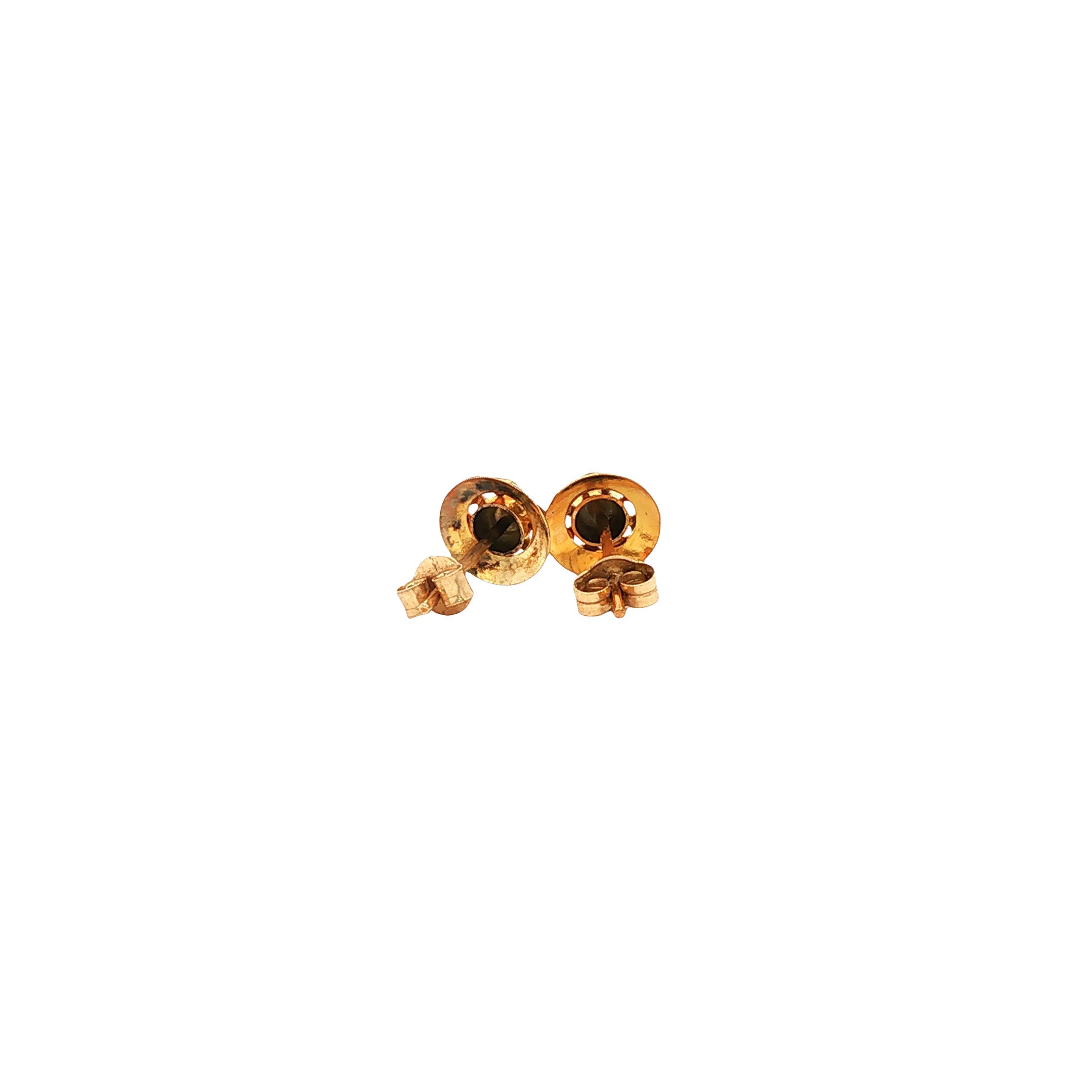 14 kt gold vintage fantasy stud earrings