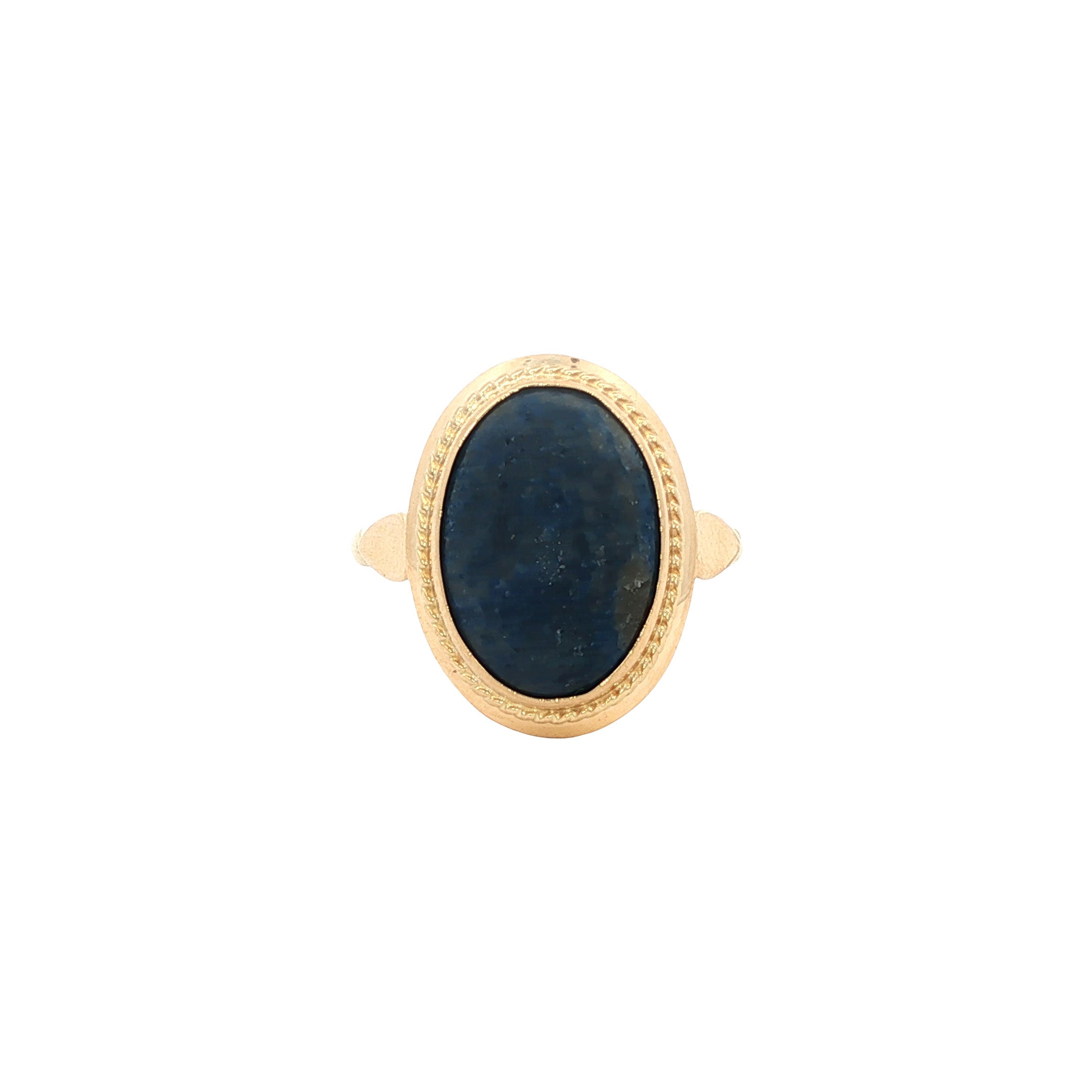 Gouden vintage ring met lapis lazuli 14 kt