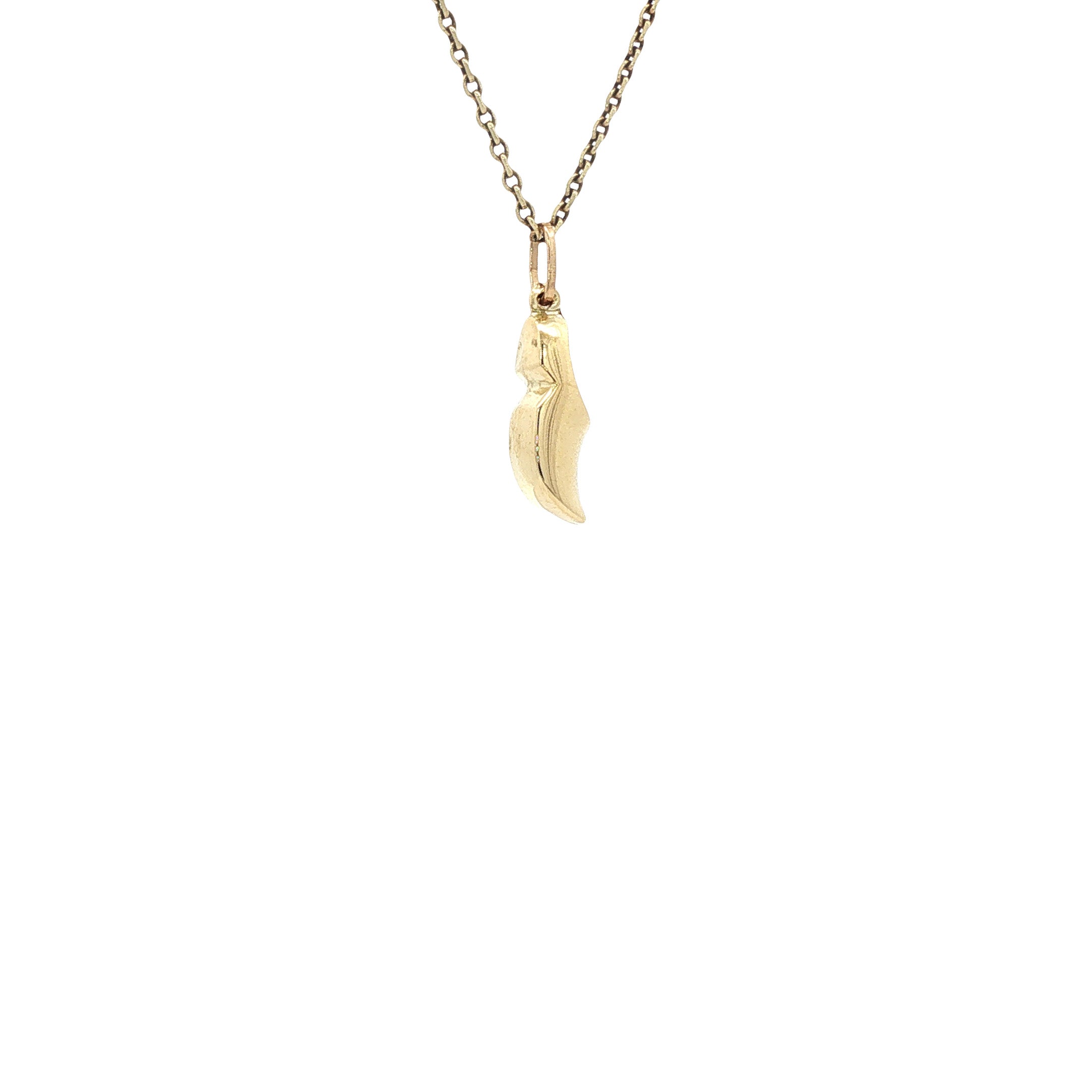 Gouden vintage klomp hanger 14 kt