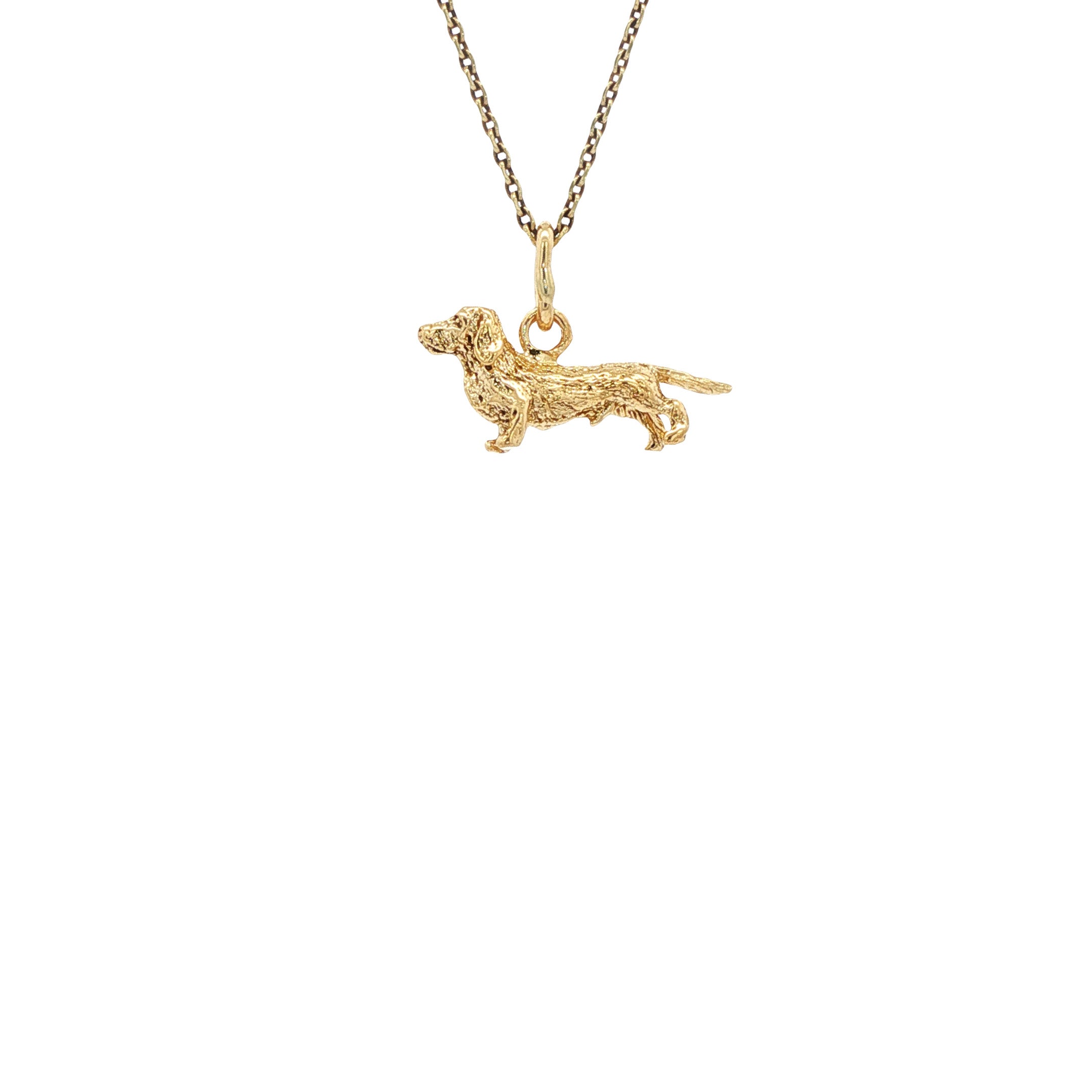 Gouden vintage teckel hanger 14 kt