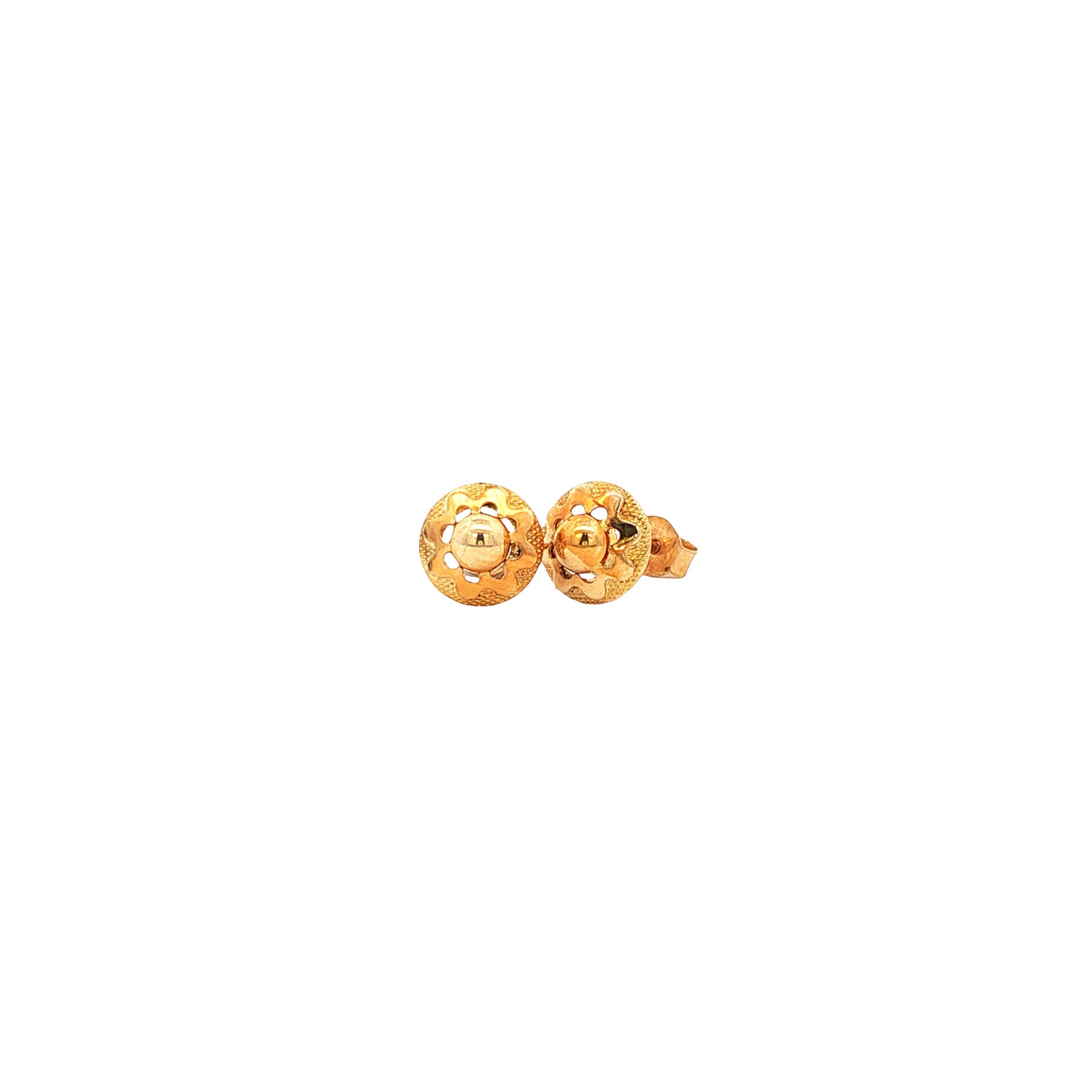 14 kt gold vintage fantasy stud earrings