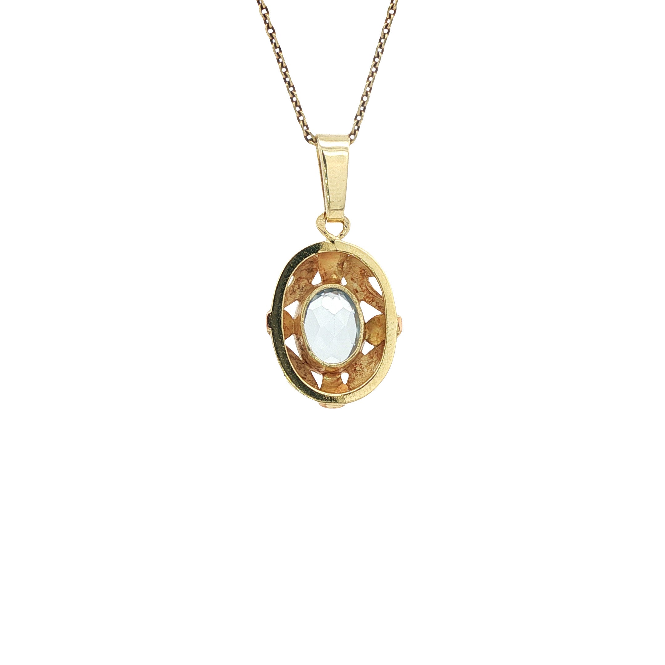 Vintage gold pendant with spinel, 14 kt