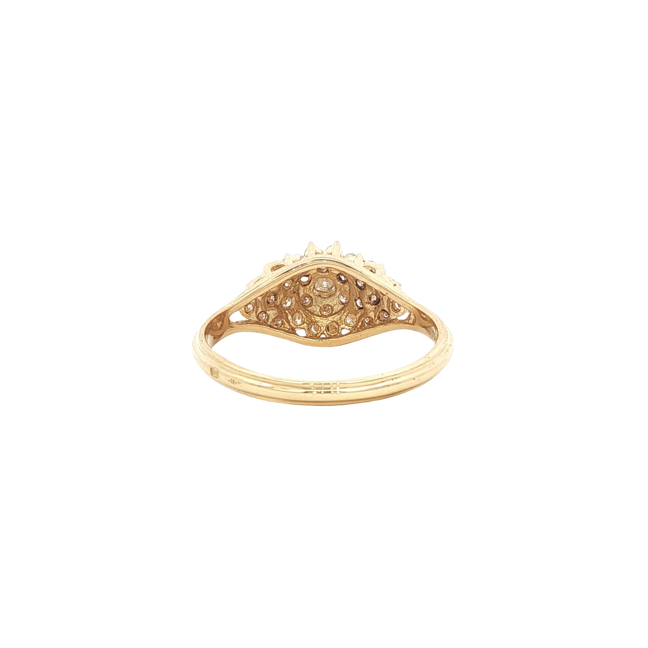Gouden vintage ring met diamant 18 kt