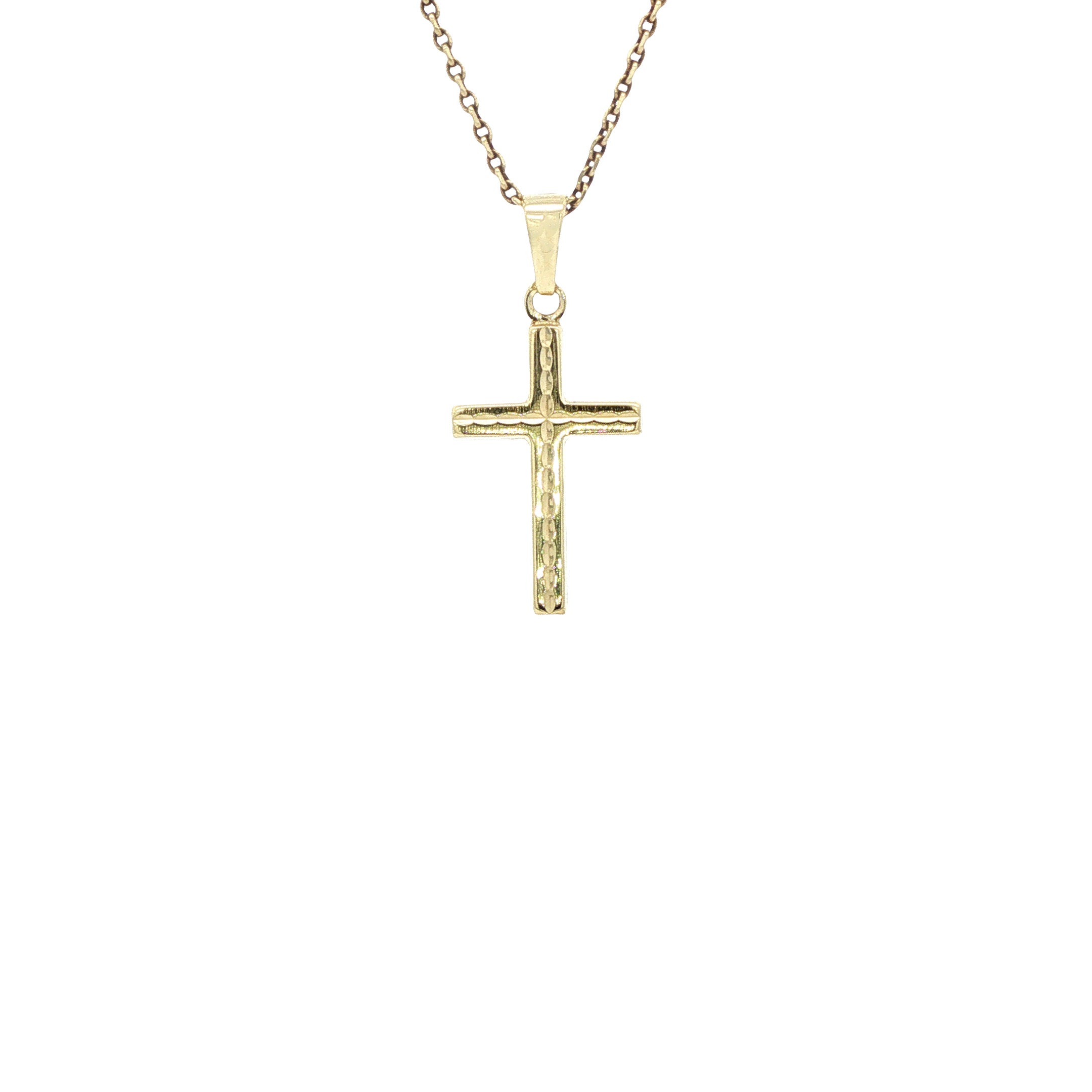 Gouden vintage kruis hanger 14 kt