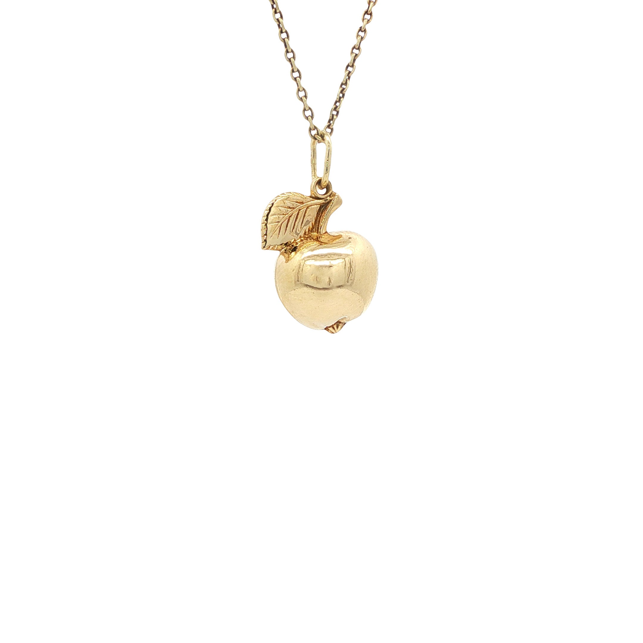 Gouden vintage appel hanger 14 kt