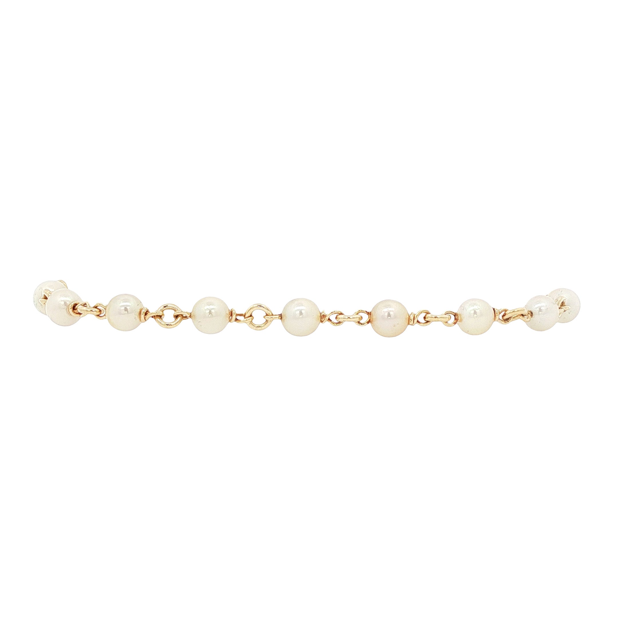 Gouden vintage armband met parel 14 kt