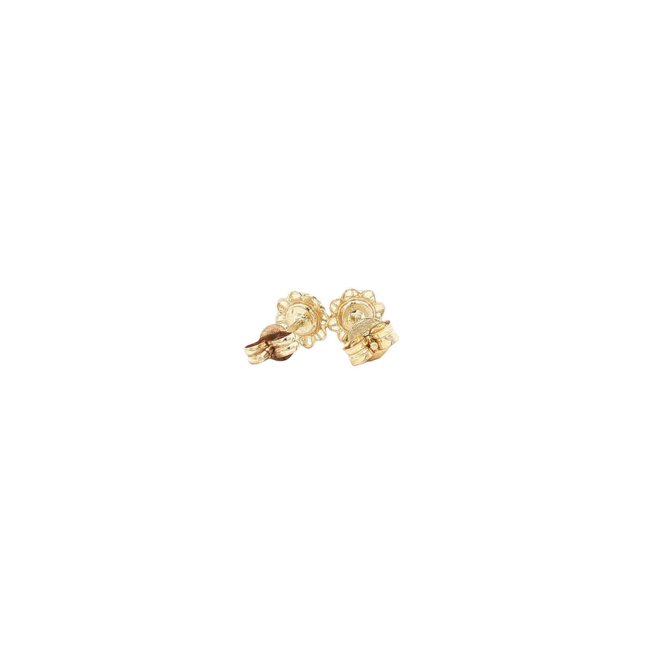 Gouden oorstekers met bloedkoraal 14 kt