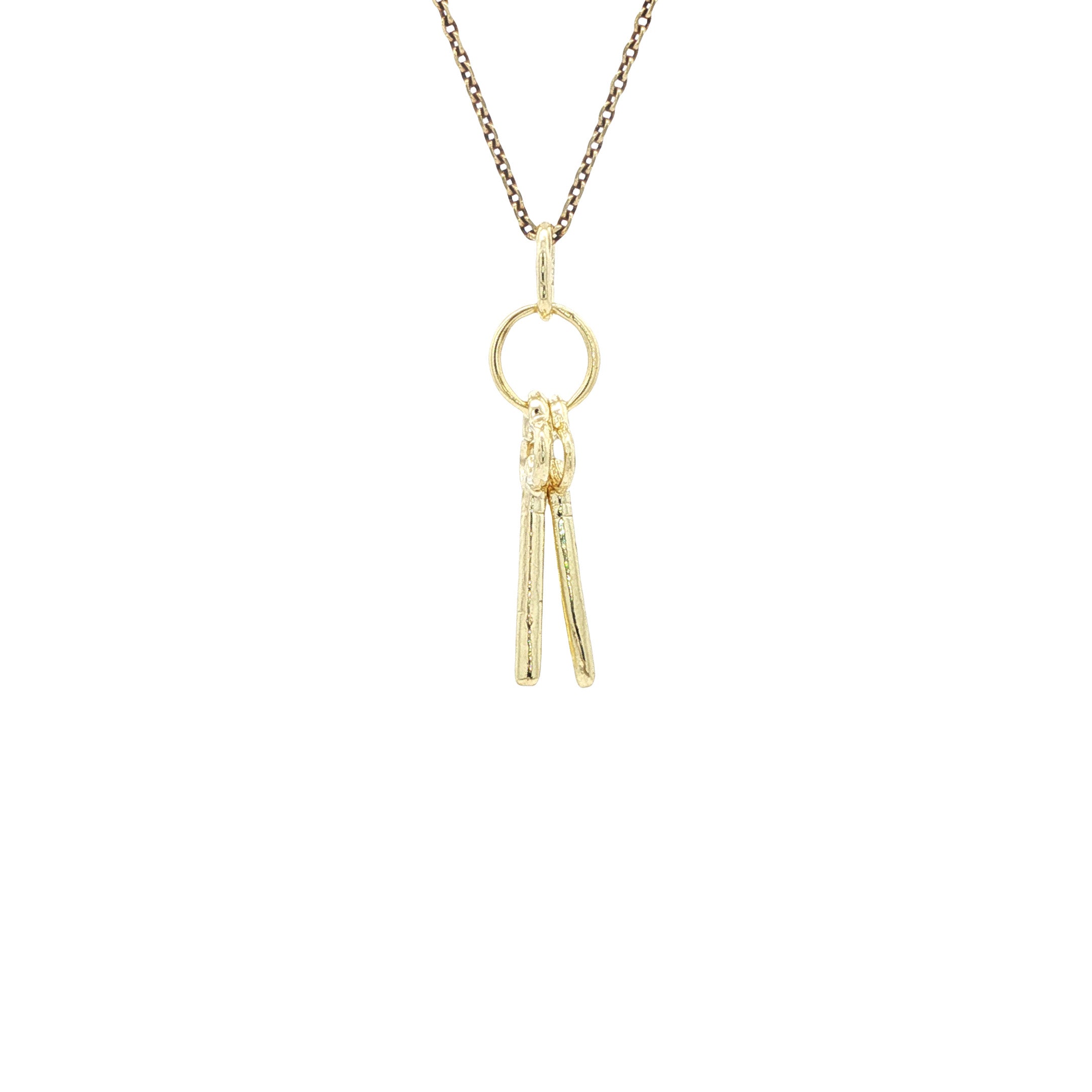 Gouden vintage sleutels hanger 14 kt