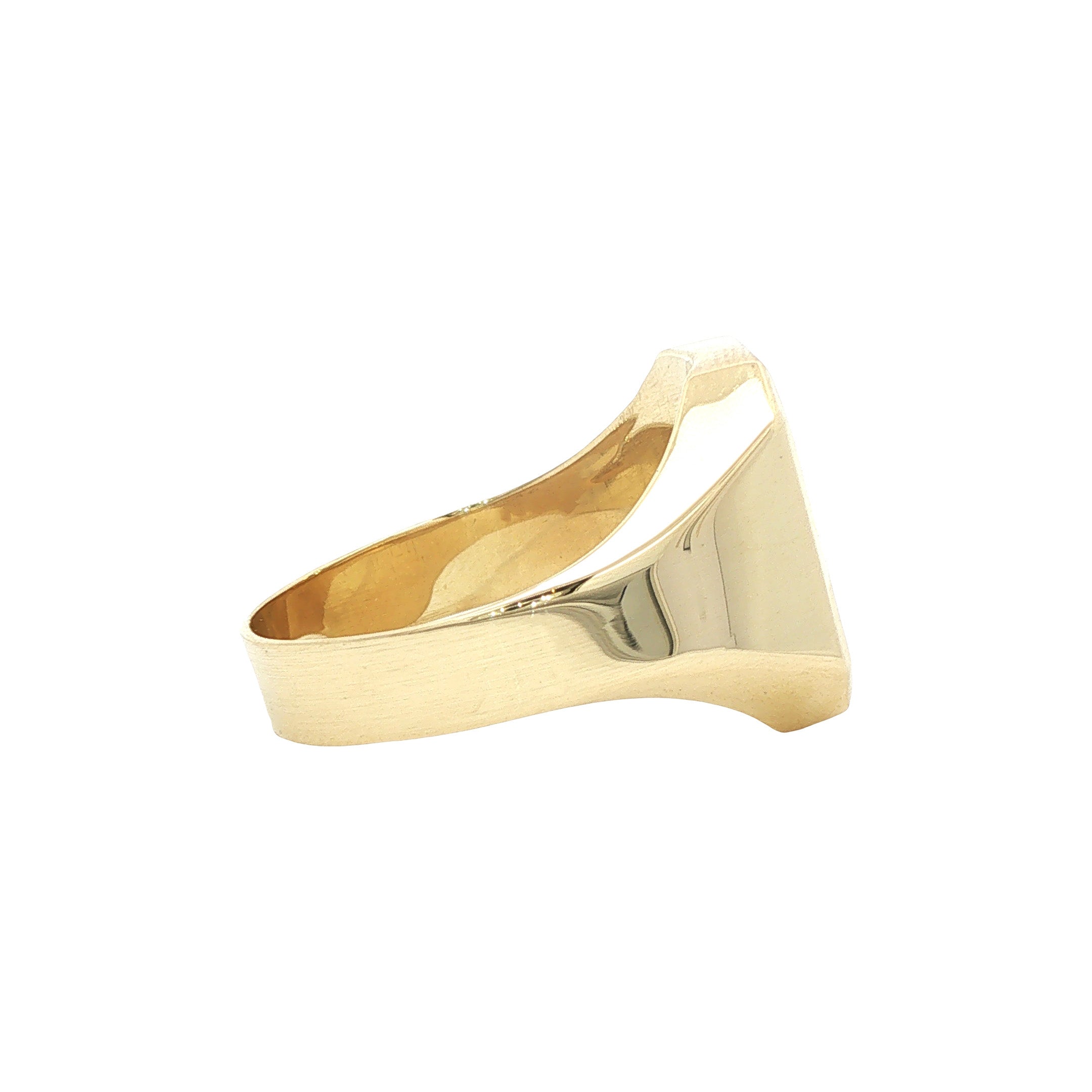 Gouden vintage zegelring met onyx en kleursteen 14 kt