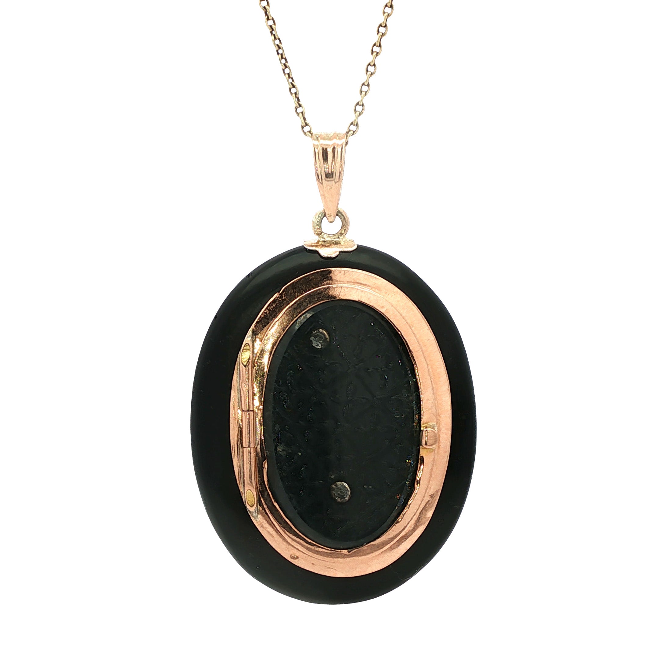 Hanger met onyx en parel 9 kt