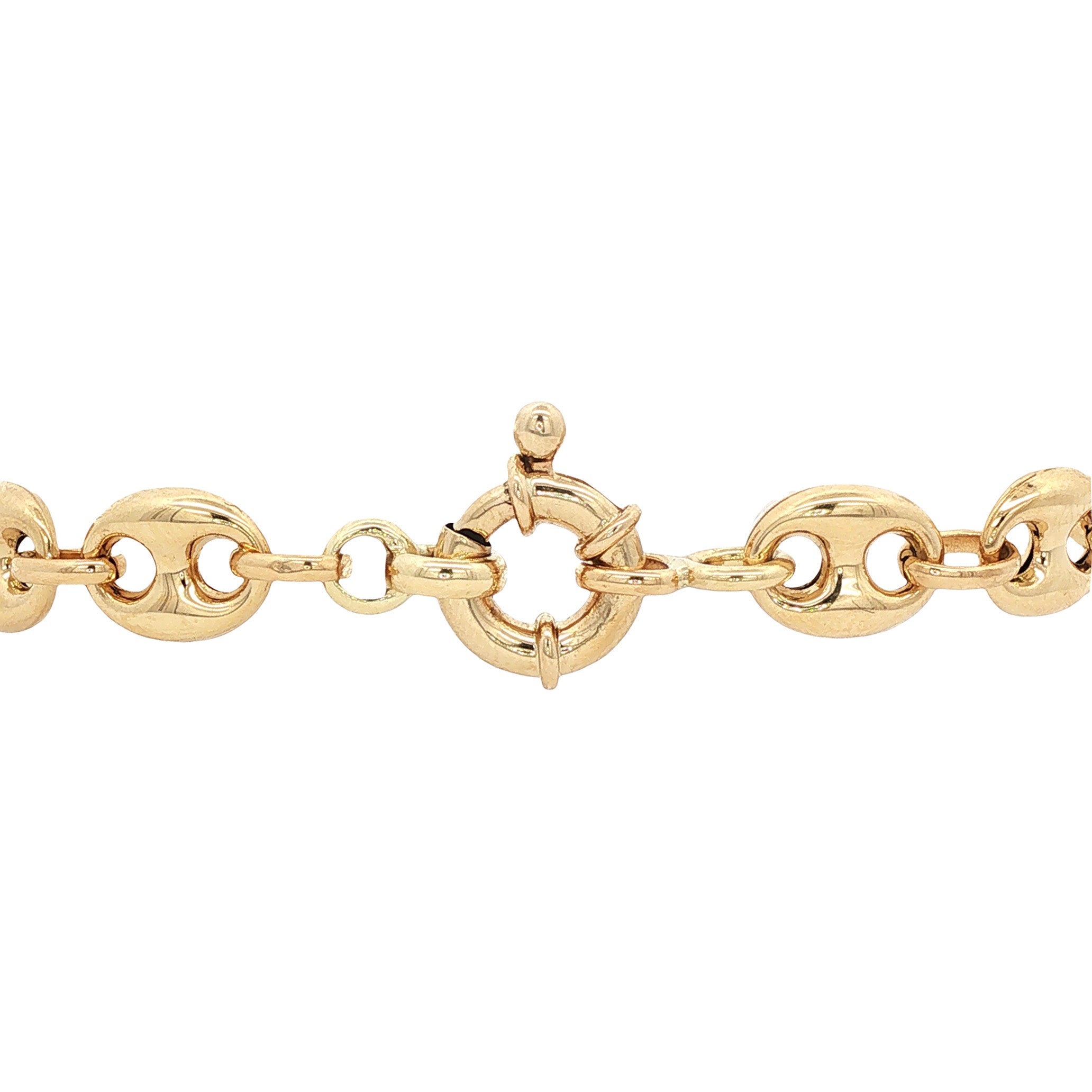 Vintage gold coffee-bean link bracelet, 14 kt