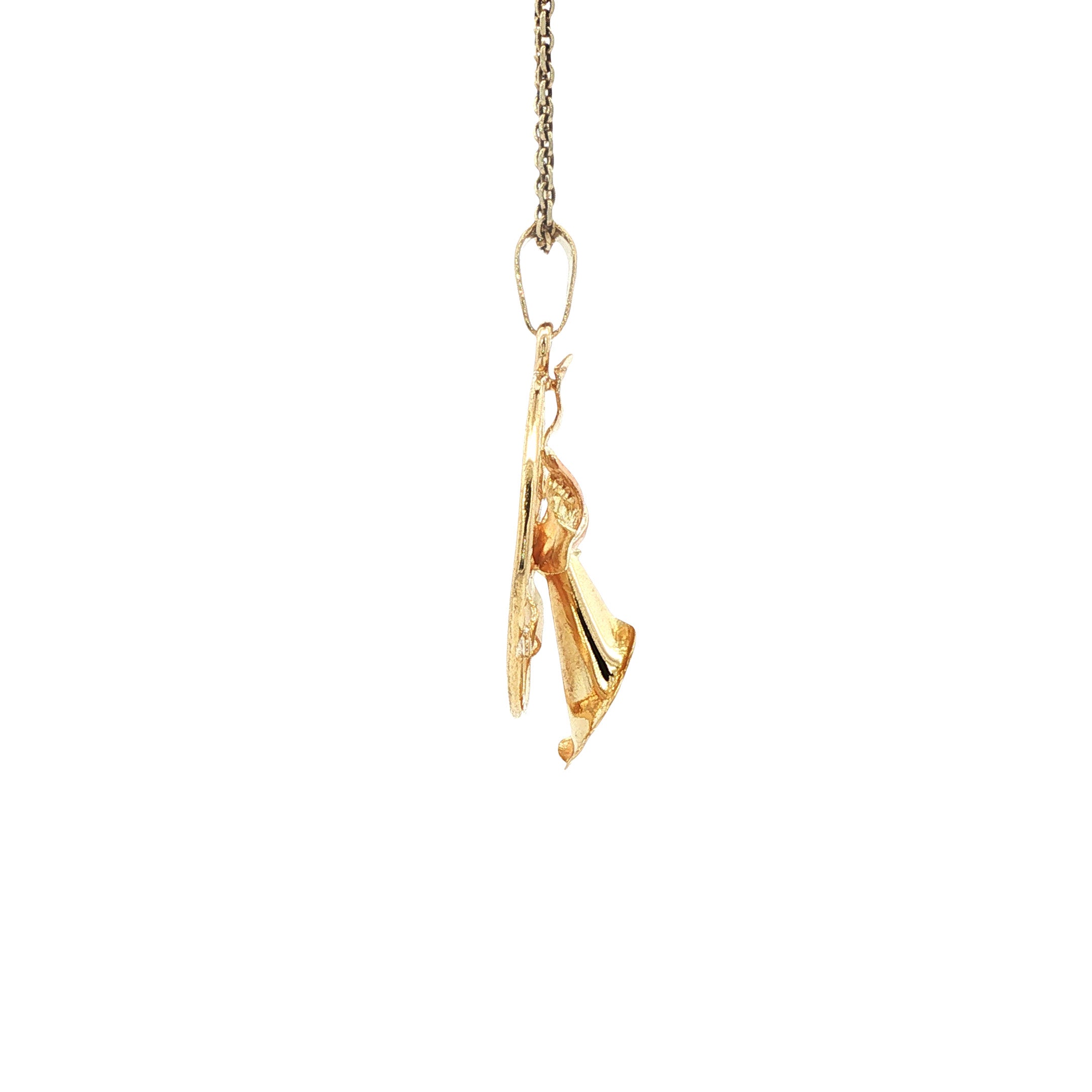Gouden vintage bloem hanger met parel 18 kt