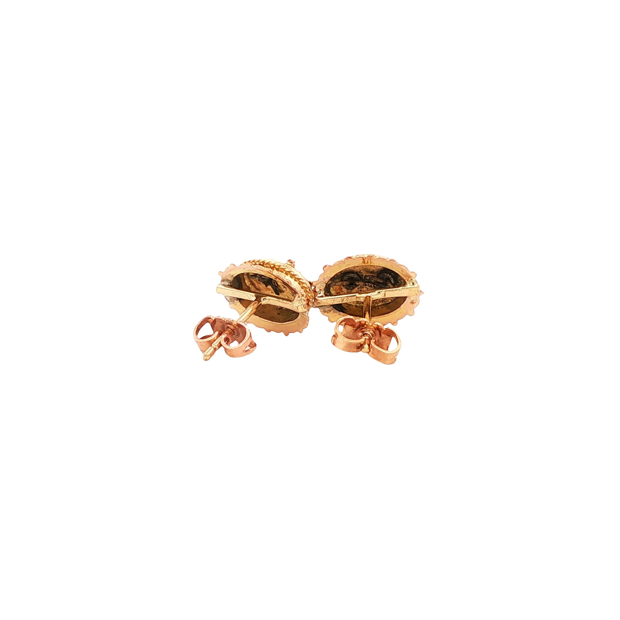 14 kt gold fantasy stud earrings
