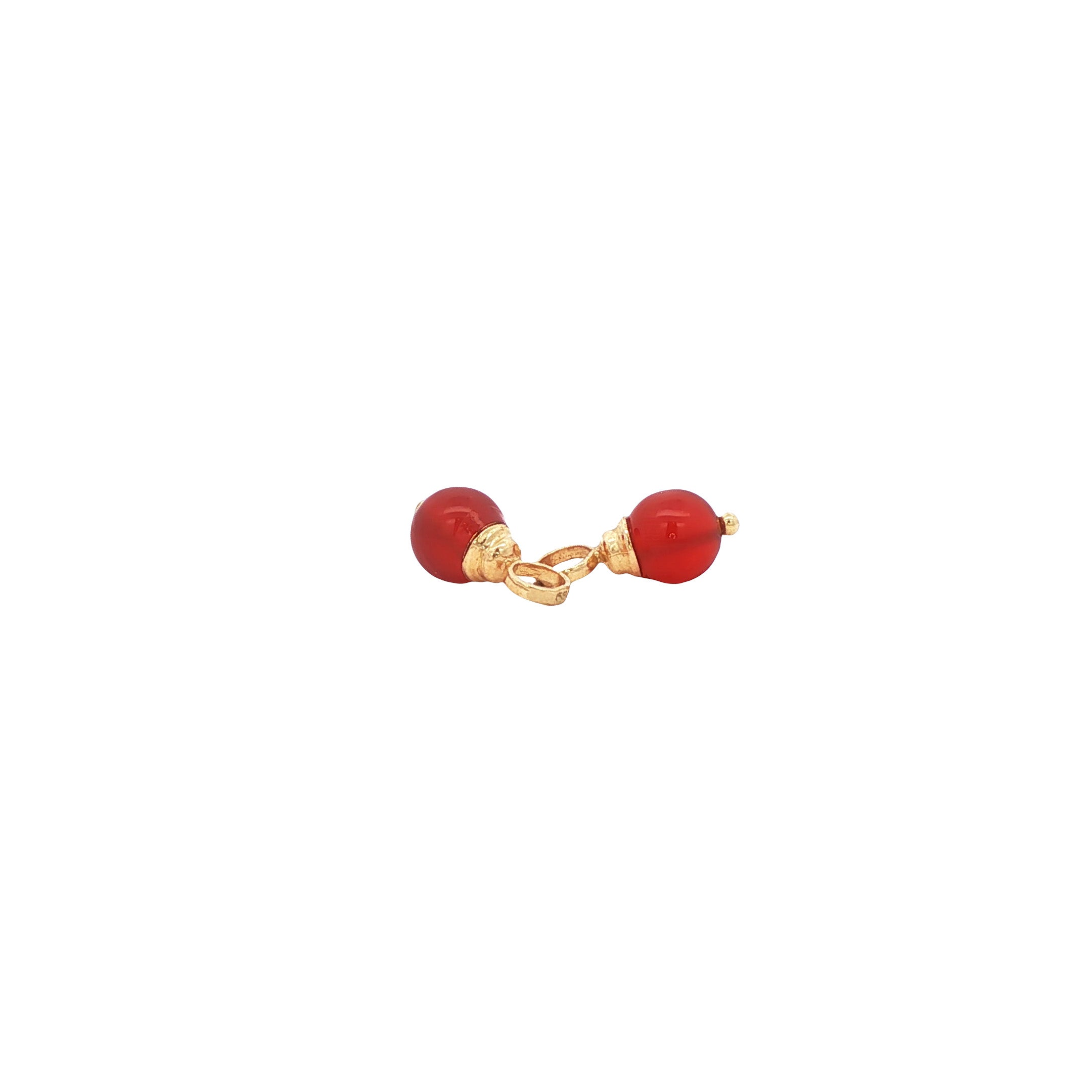 Gouden vintage oorhangers met carneool 14 kt