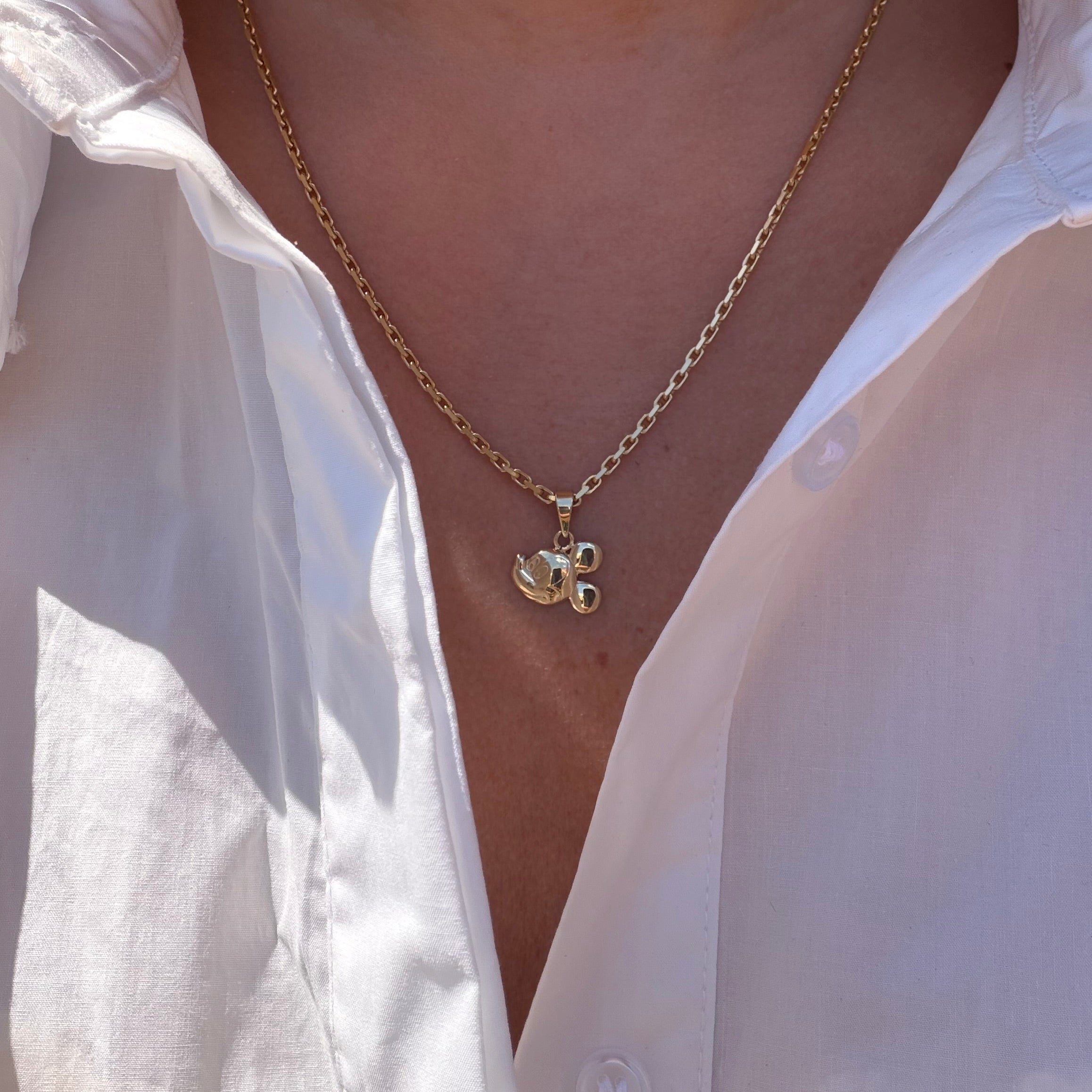 Gouden vintage anker collier 14 kt