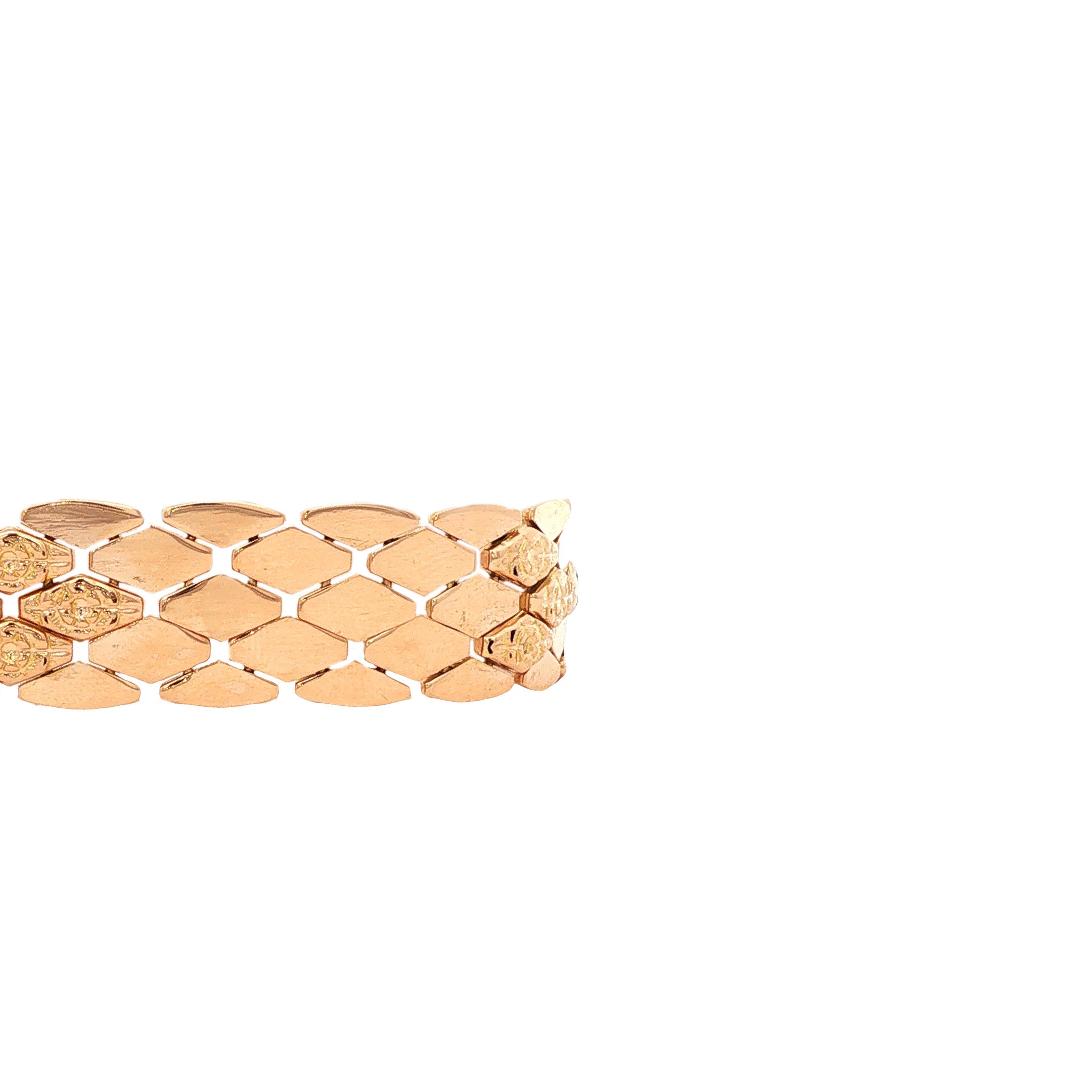 Roségouden vintage fantasie armband 18 kt