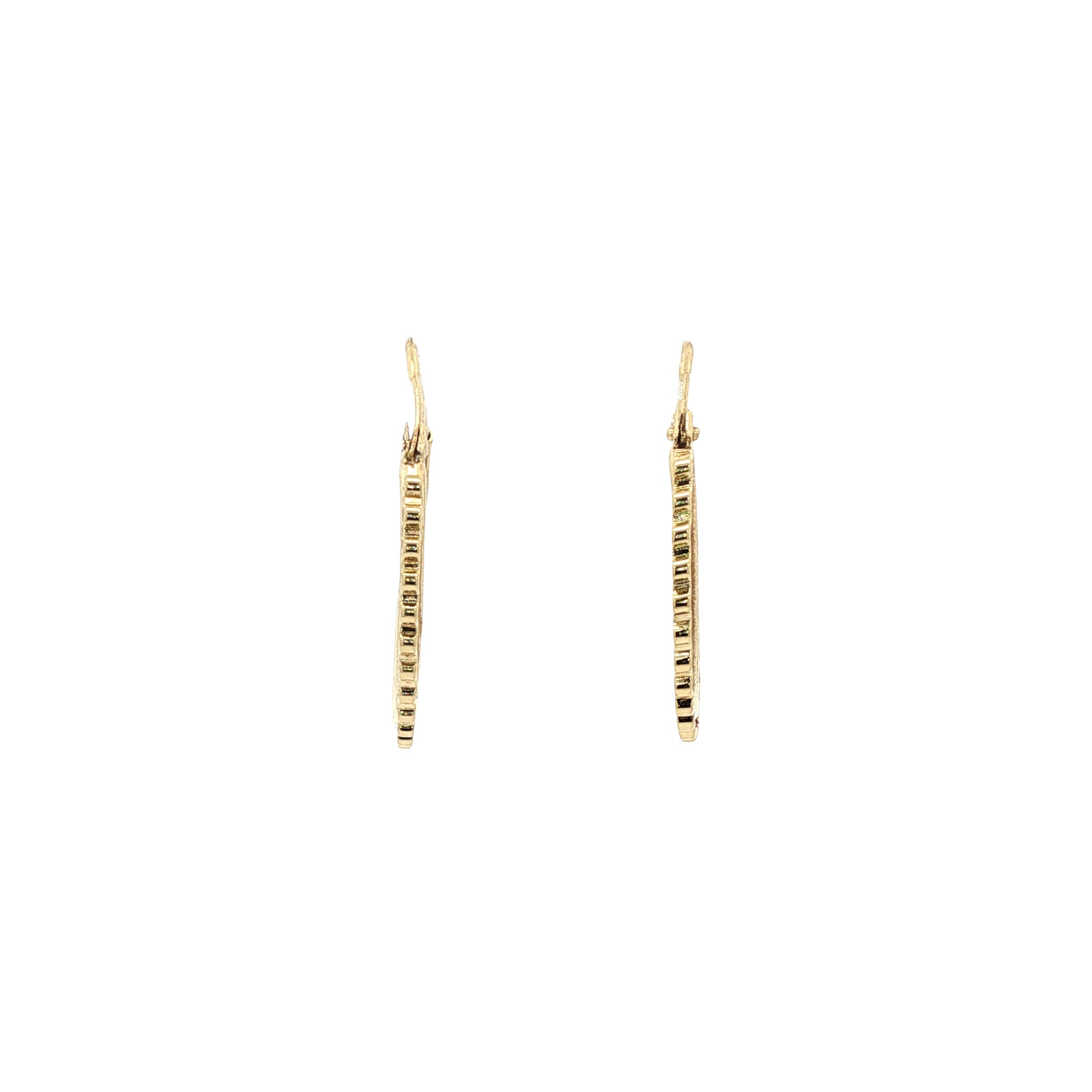 14 kt gold fantasy hoop earrings