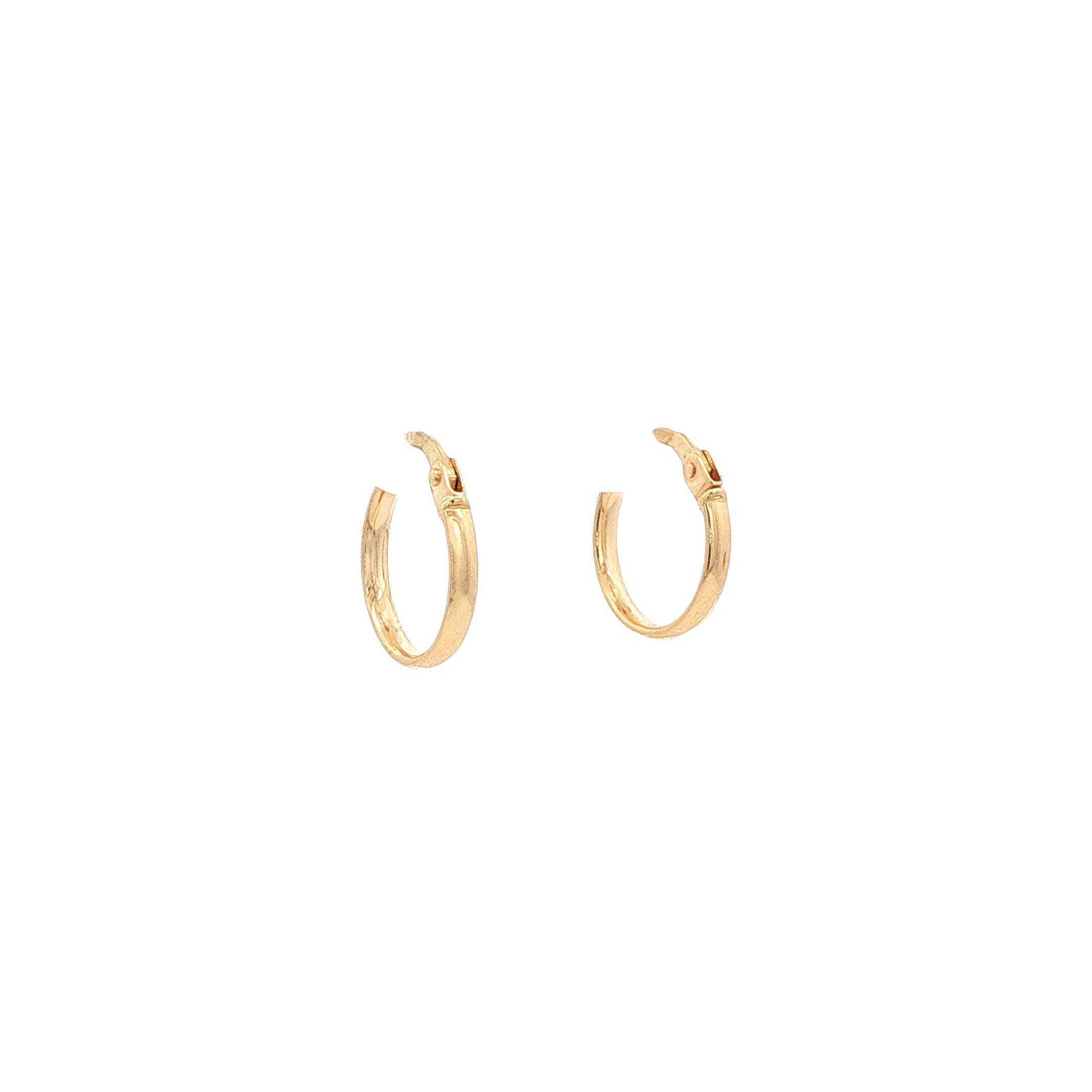 Gouden vintage gladde oorringen 14 kt